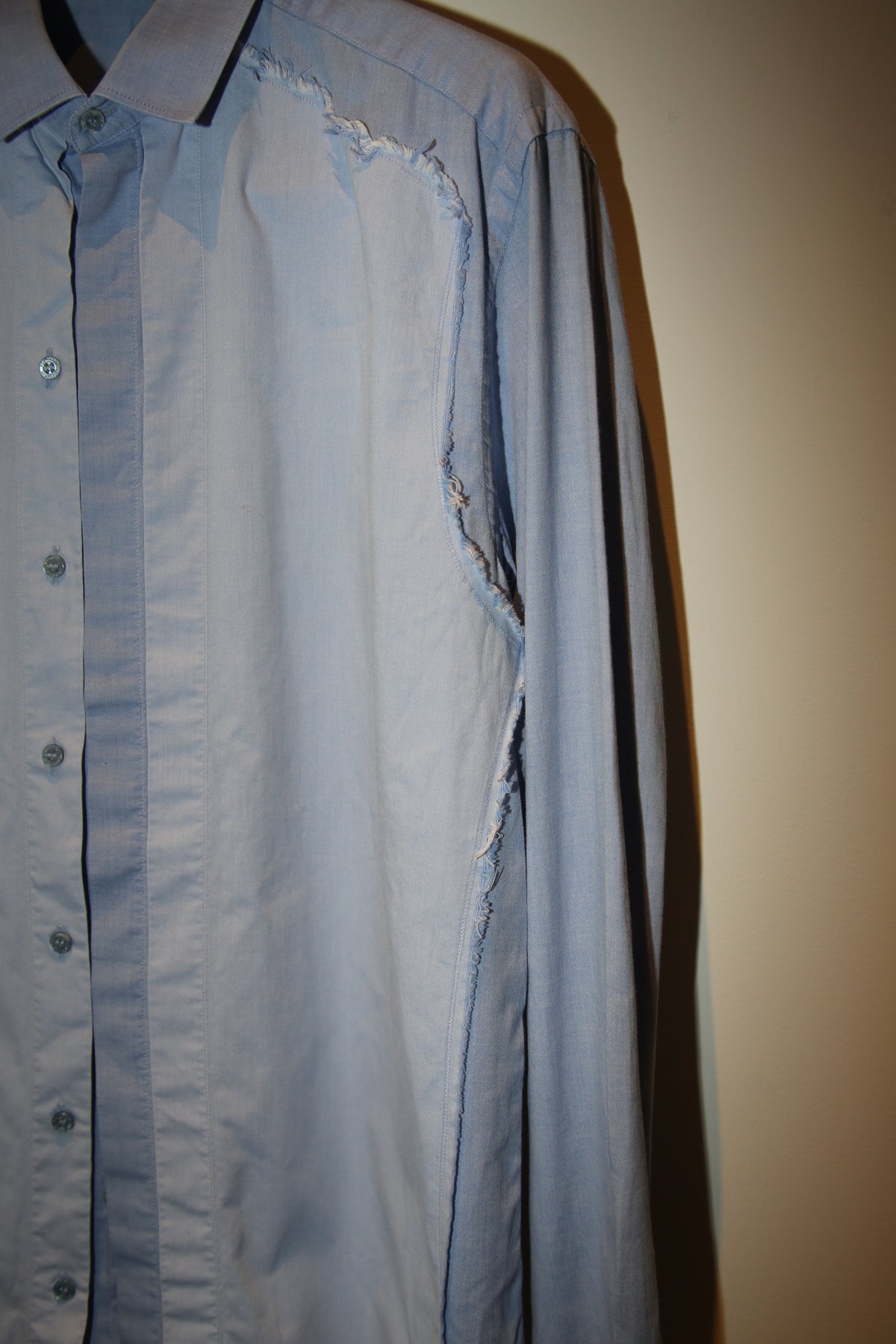 2000 NEIL BARRETT / LAYER PANEL DRESS SHIRT IN COTTON