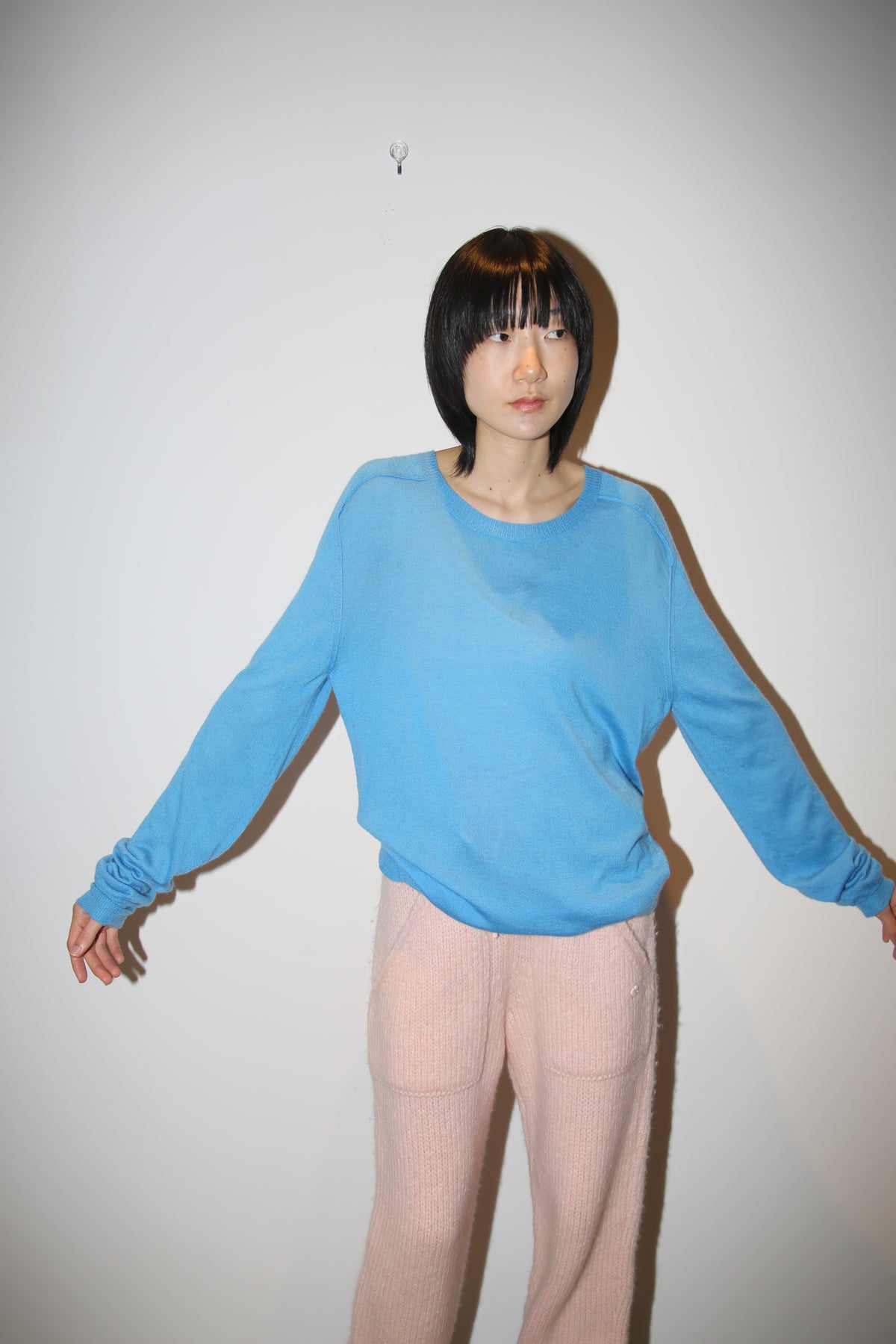 2020 BOTTEGA VENETA / CASHMERE KNIT SWEATER IN AQUA BLUE