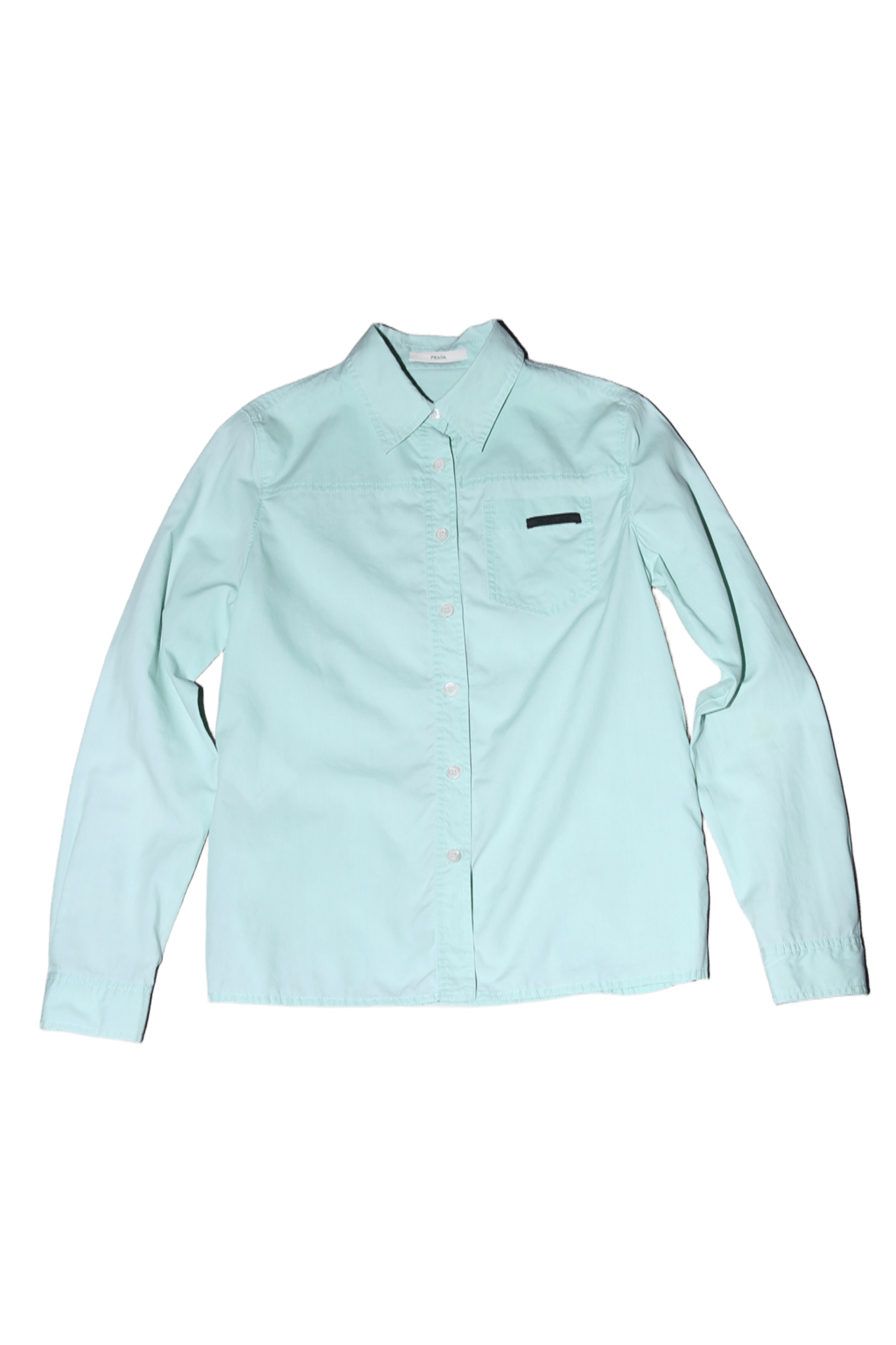 2010 PRADA / DOUBLE STITCH COTTON SHIRT IN MINT
