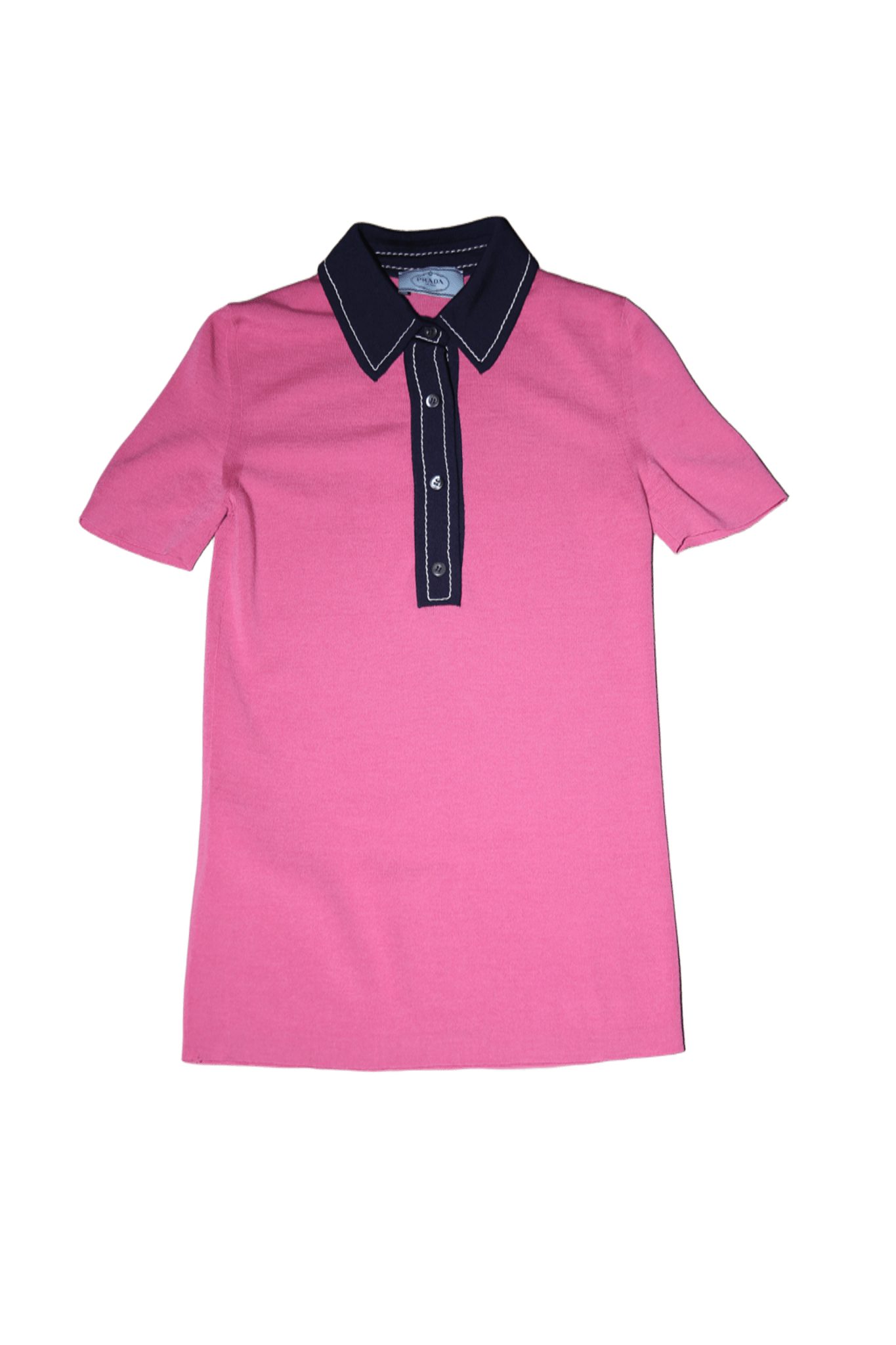 2014 PRADA / WOOL KNIT POLO SHIRT IN PINK