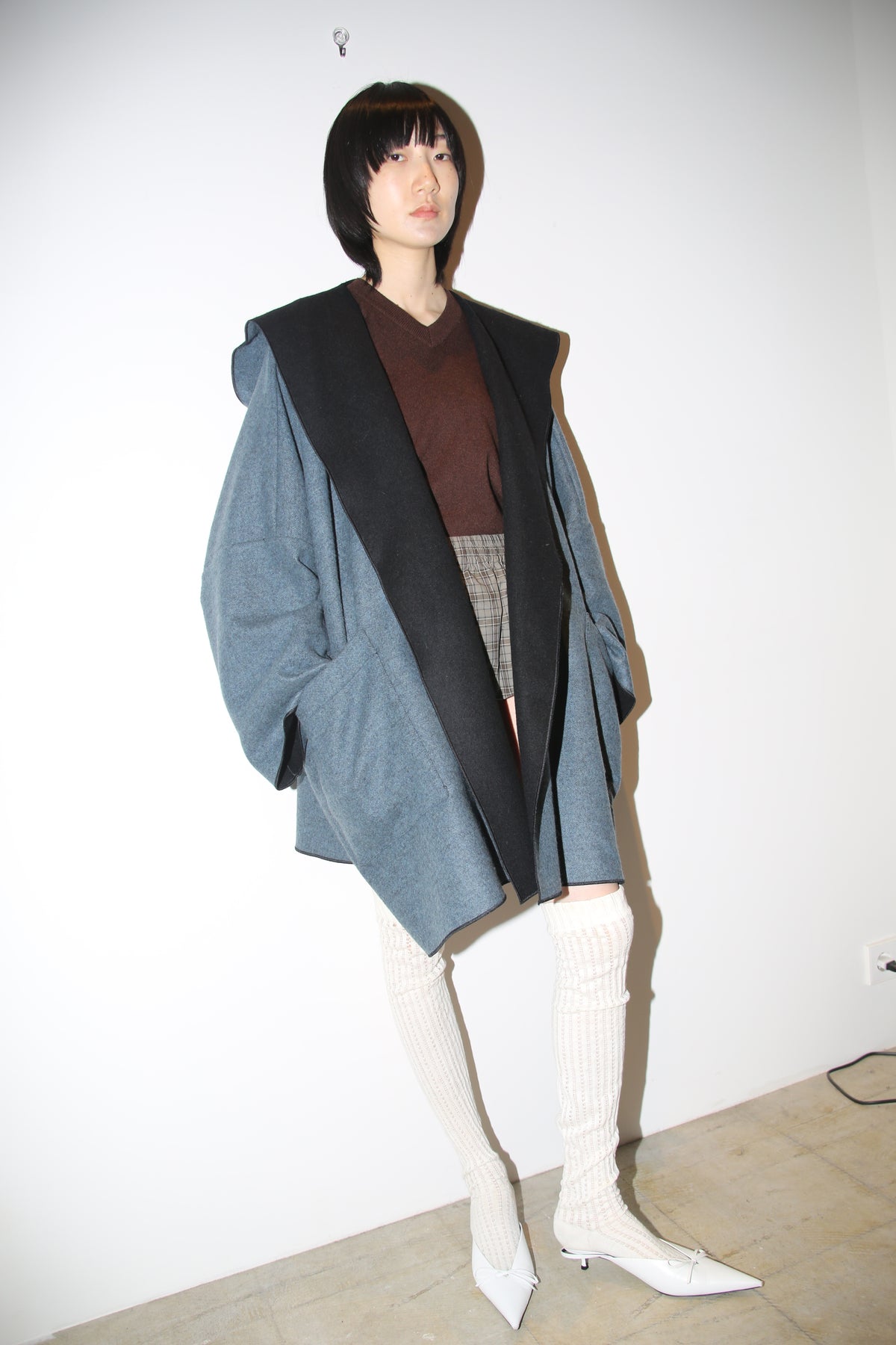 1990 ESKANDAR / CASHMERE WOOL RIVER COAT IN PETROL BLUE