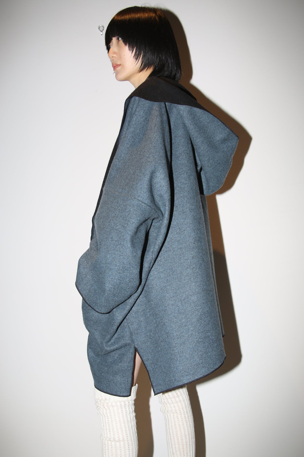 1990 ESKANDAR / CASHMERE WOOL RIVER COAT IN PETROL BLUE