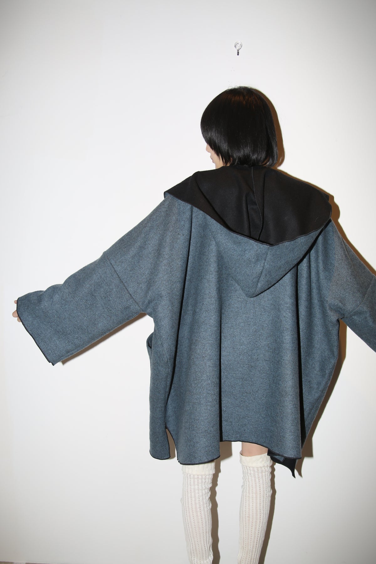 1990 ESKANDAR / CASHMERE WOOL RIVER COAT IN PETROL BLUE