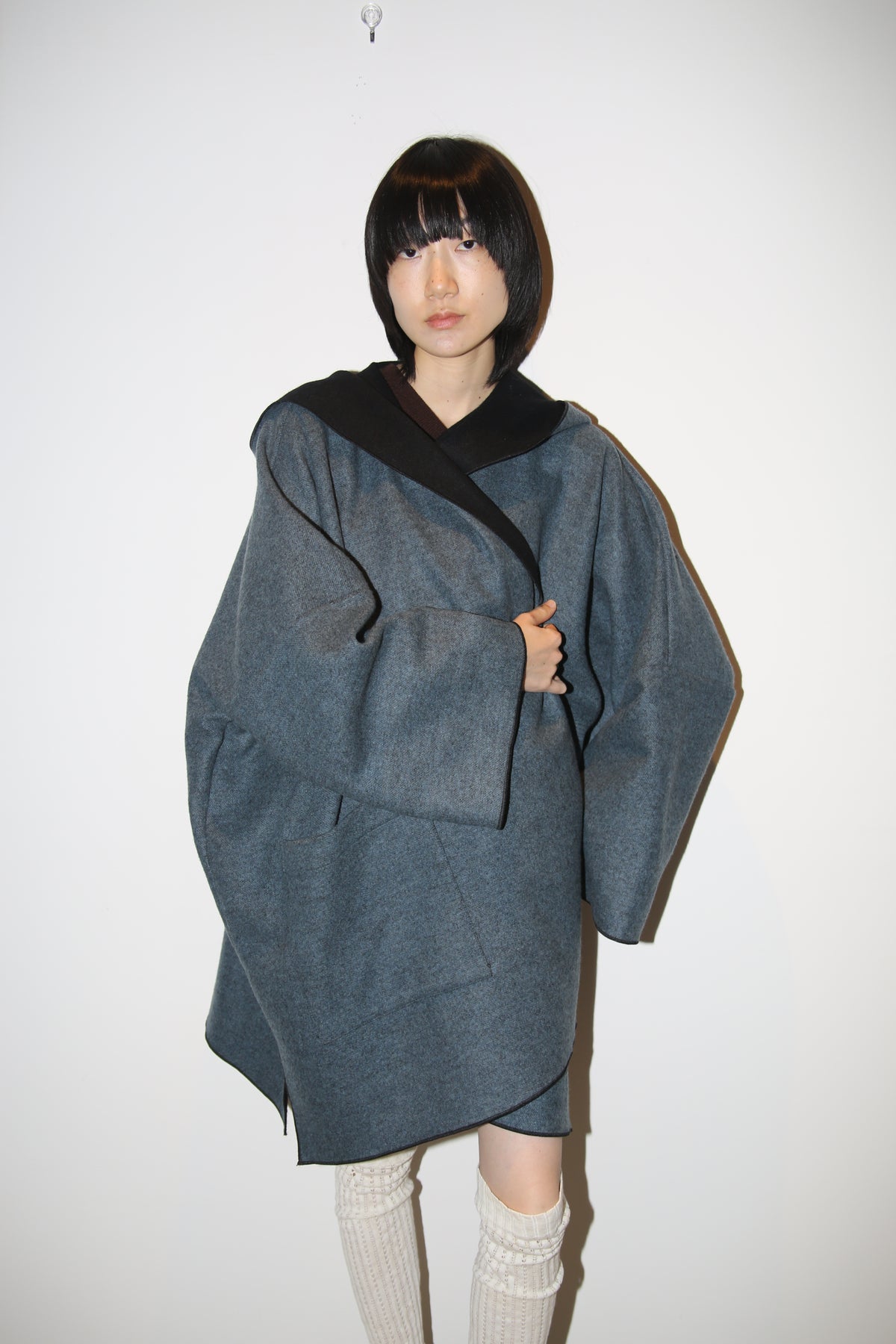 1990 ESKANDAR / CASHMERE WOOL RIVER COAT IN PETROL BLUE