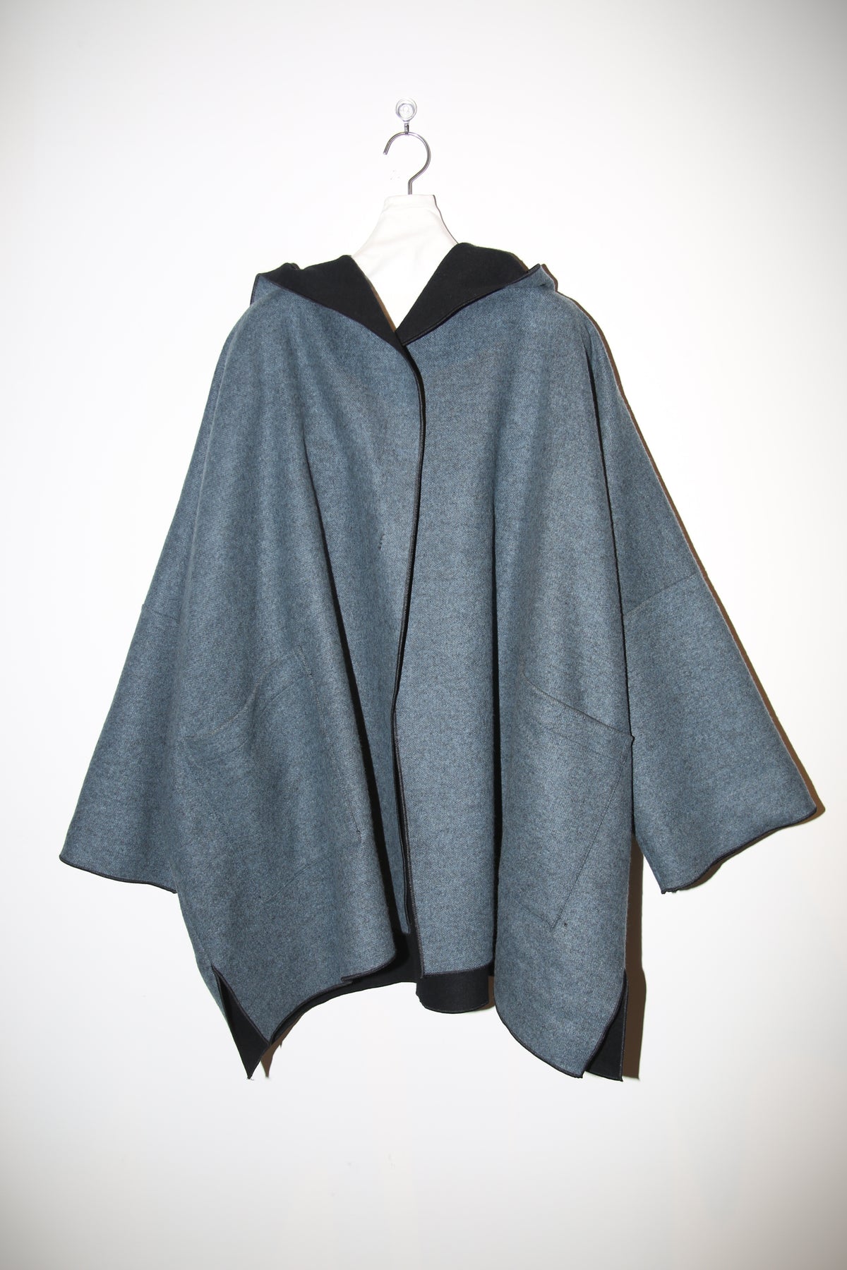 1990 ESKANDAR / CASHMERE WOOL RIVER COAT IN PETROL BLUE