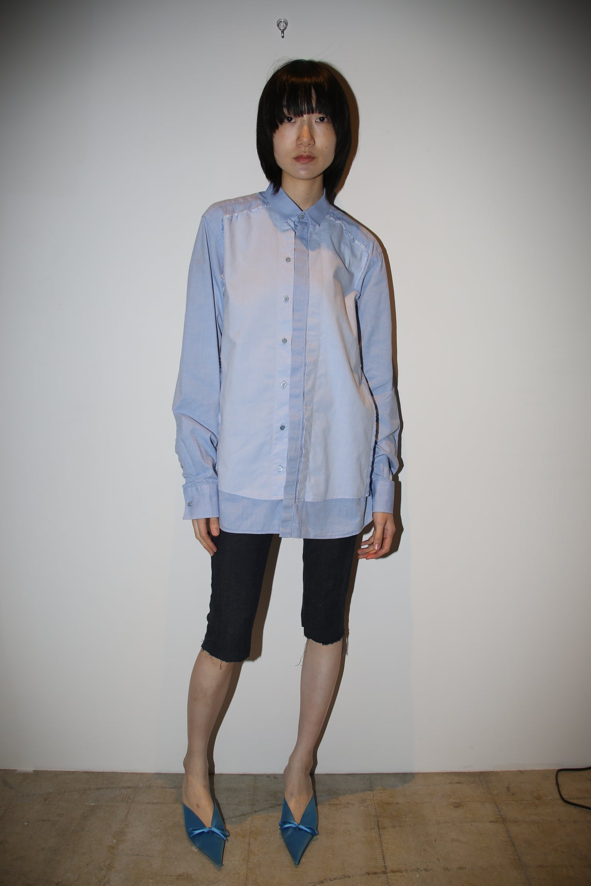 2000 NEIL BARRETT / LAYER PANEL DRESS SHIRT IN COTTON