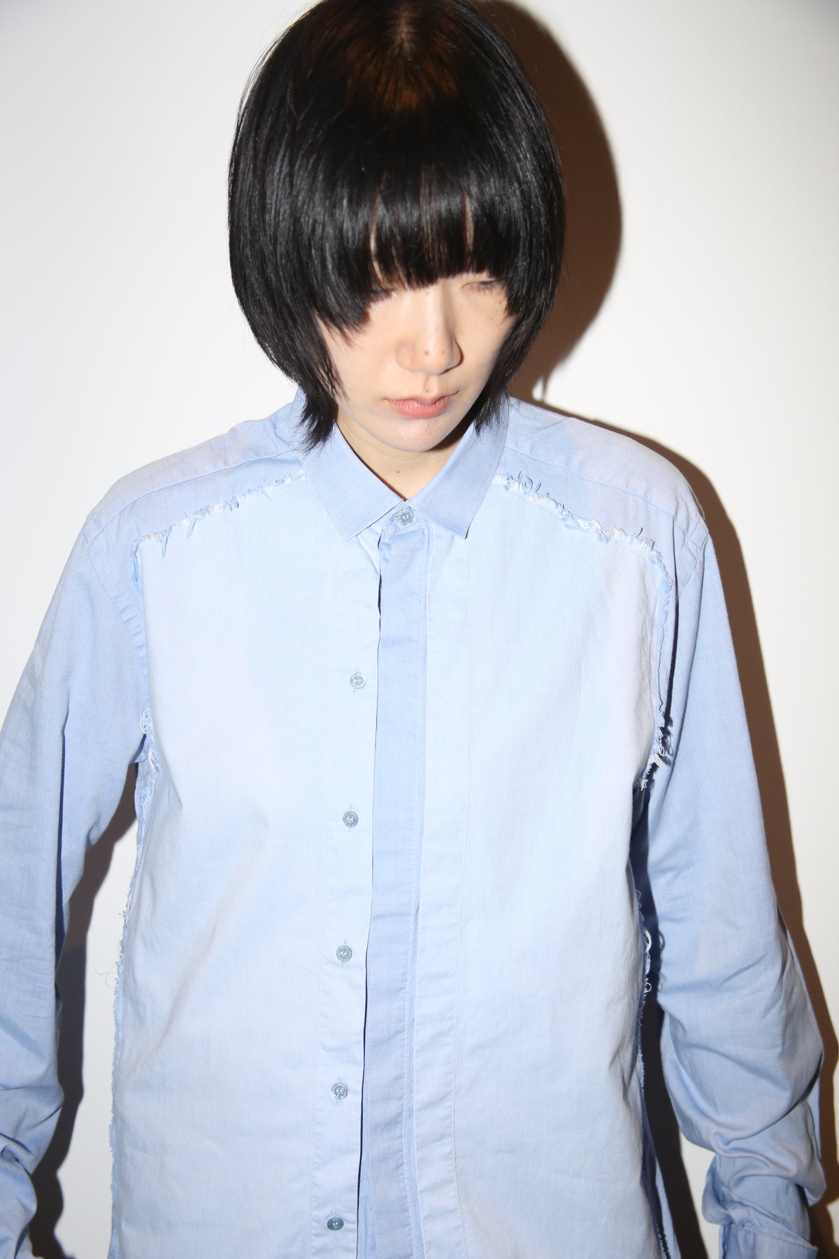 2000 NEIL BARRETT / LAYER PANEL DRESS SHIRT IN COTTON