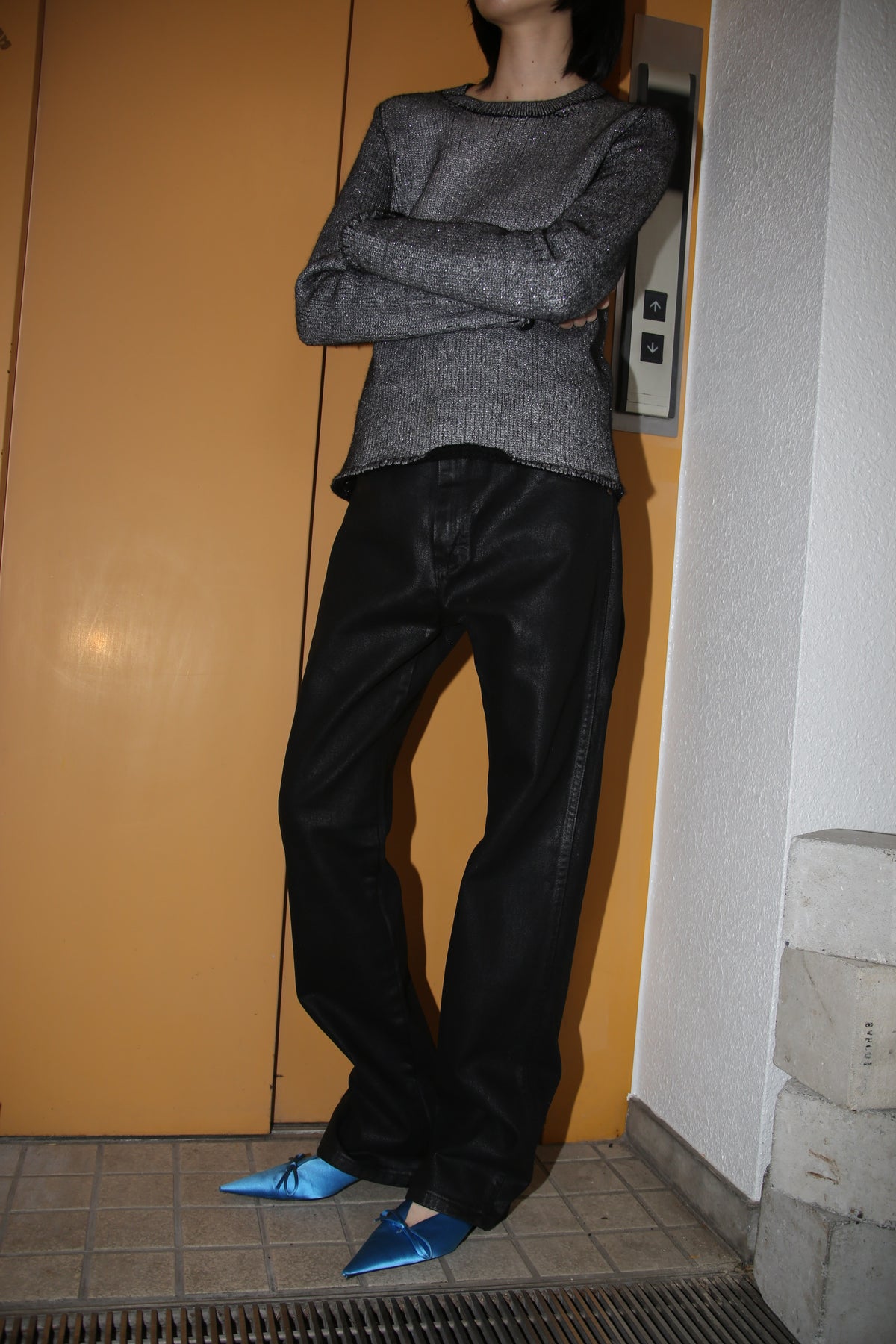 2000 WRANGLER / COATING BLACK DENIM PANTS