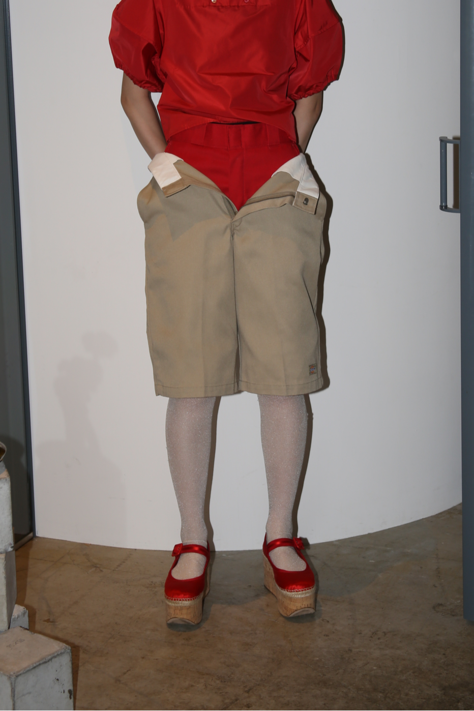 1990 DICKIES / TWILL WORK HALF PANTS IN BEIGE