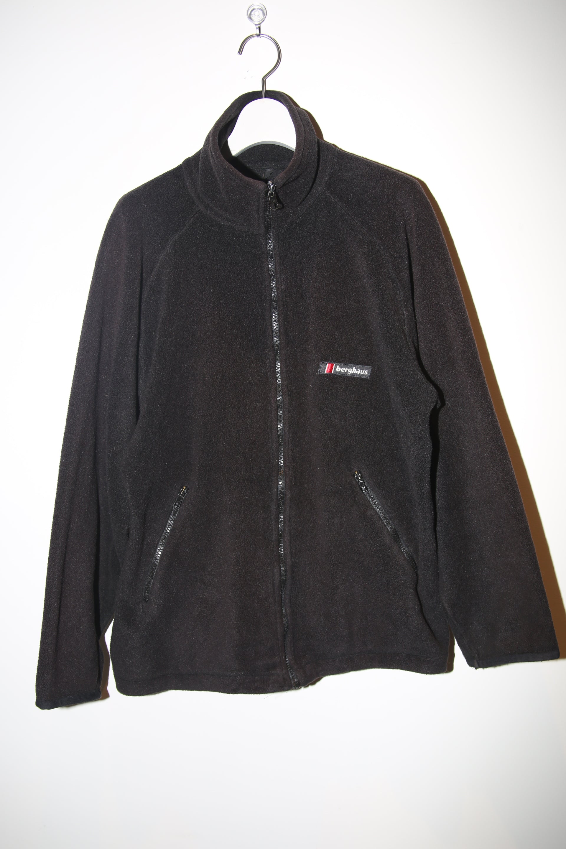 1990 BERGHAUS / POLARTEC FLEECE JACKET IN BLACK : SIZE L