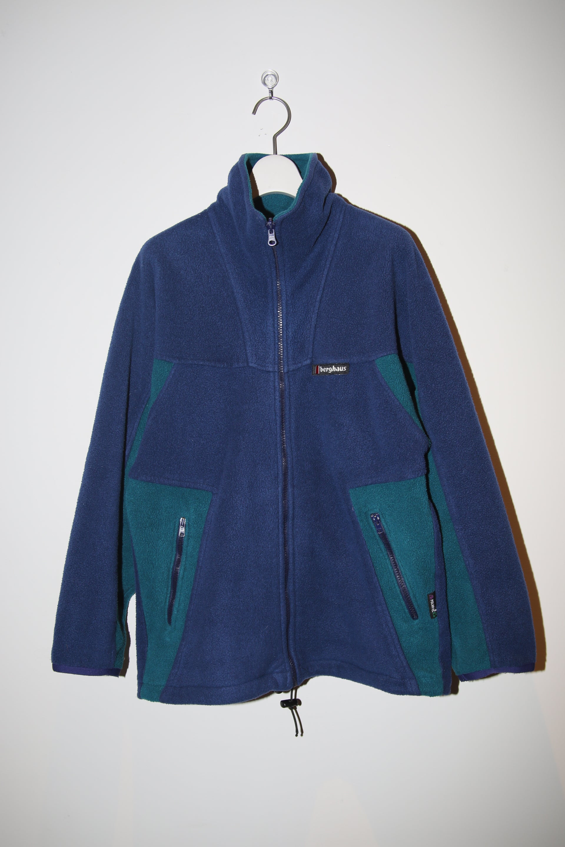 1990 BERGHAUS / POLARTEC FLEECE JACKET IN NAVY & TEAL : SIZE M<ABOUT>