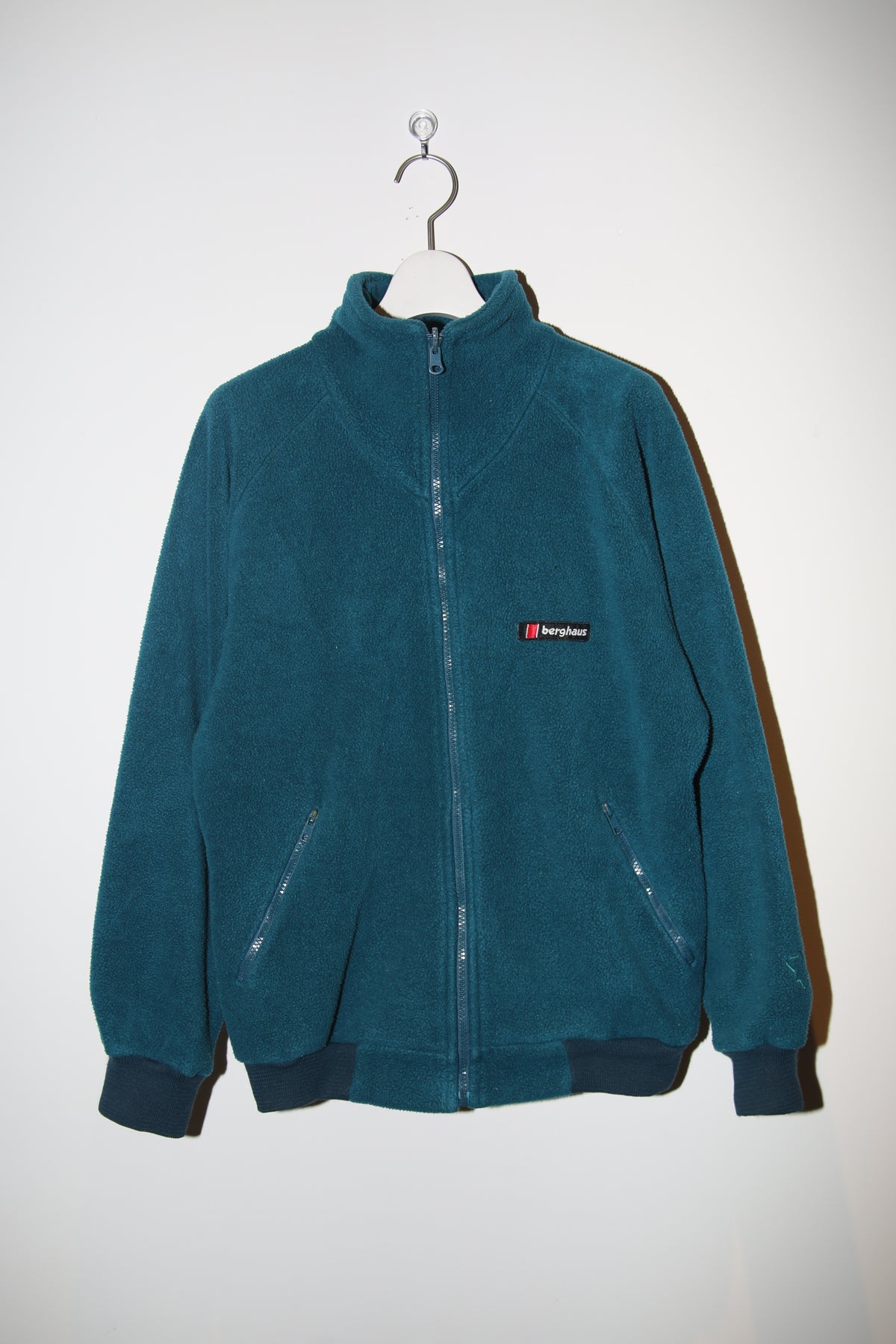 1990 BERGHAUS / POLARTEC FLEECE JACKET IN TEAL : SIZE S