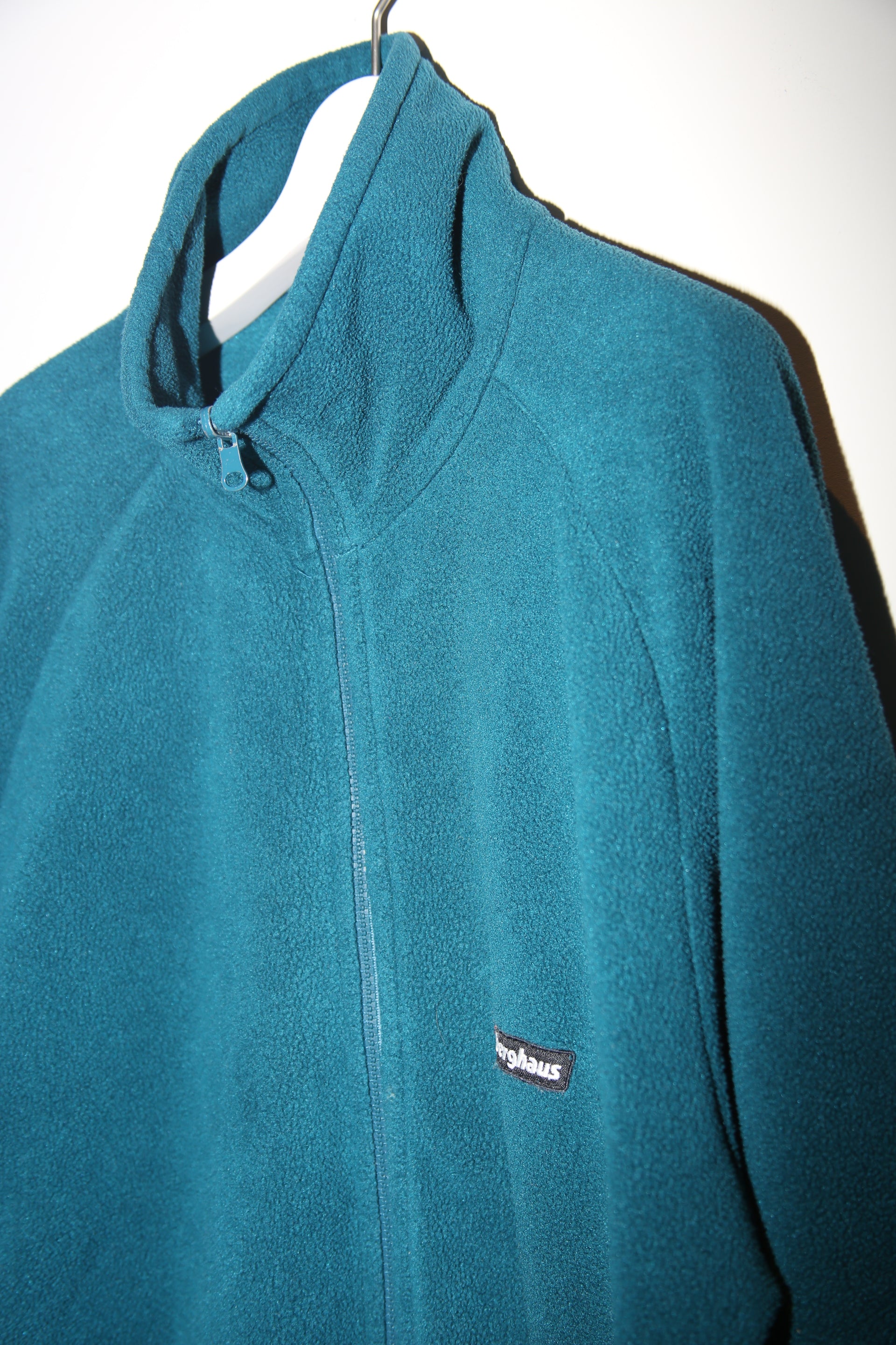 1990 BERGHAUS / POLARTEC FLEECE JACKET IN TEAL : SIZE 2XL