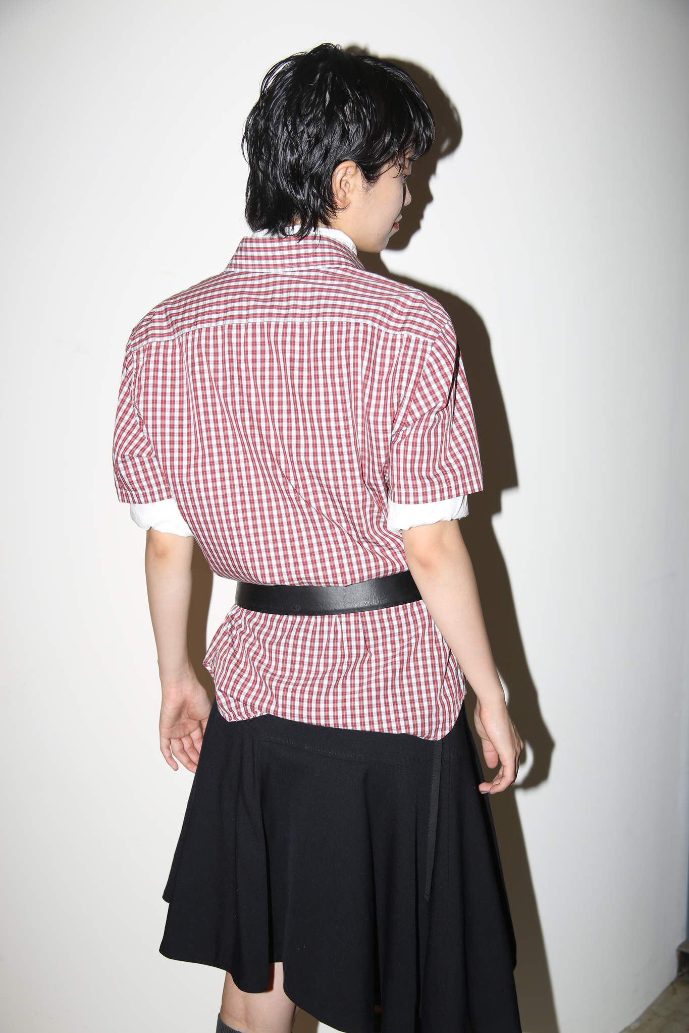 2010 PRADA / COTTON CHECK SHIRT IN RED