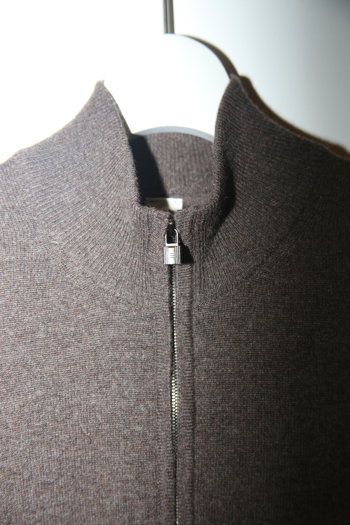 2000 HERMES BY JEAN PAUL GAULTIER / CASHMERE DRIVERS SWEATER WITH DOUBLE CADENA ZIPPER