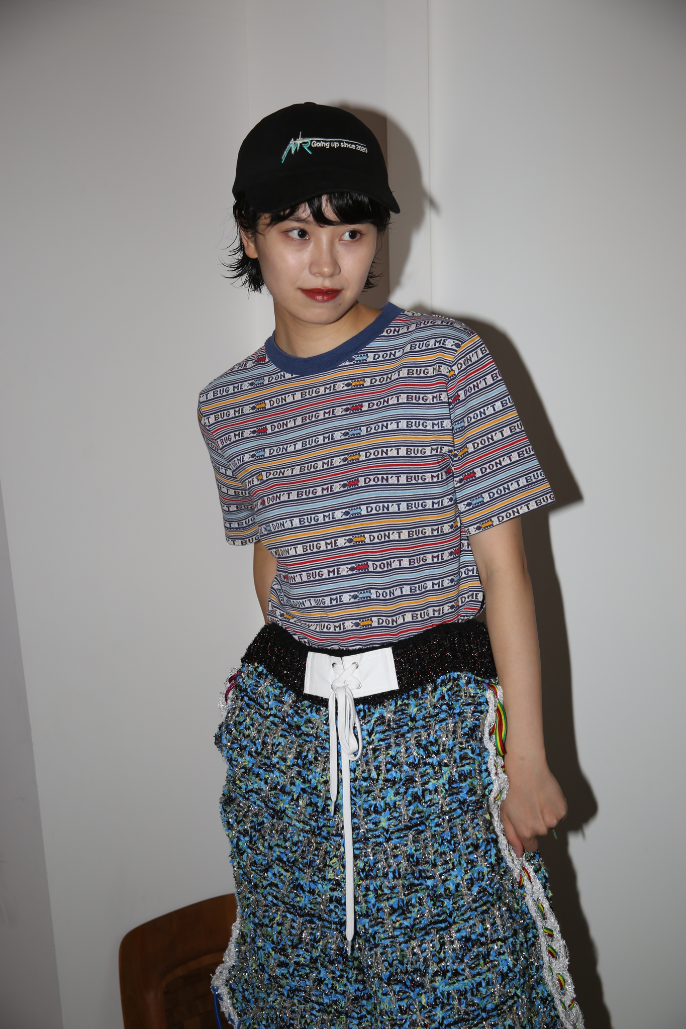 1970 VINTAGE / JACQUARD BORDER T-SHIRT: DON'T BUG ME