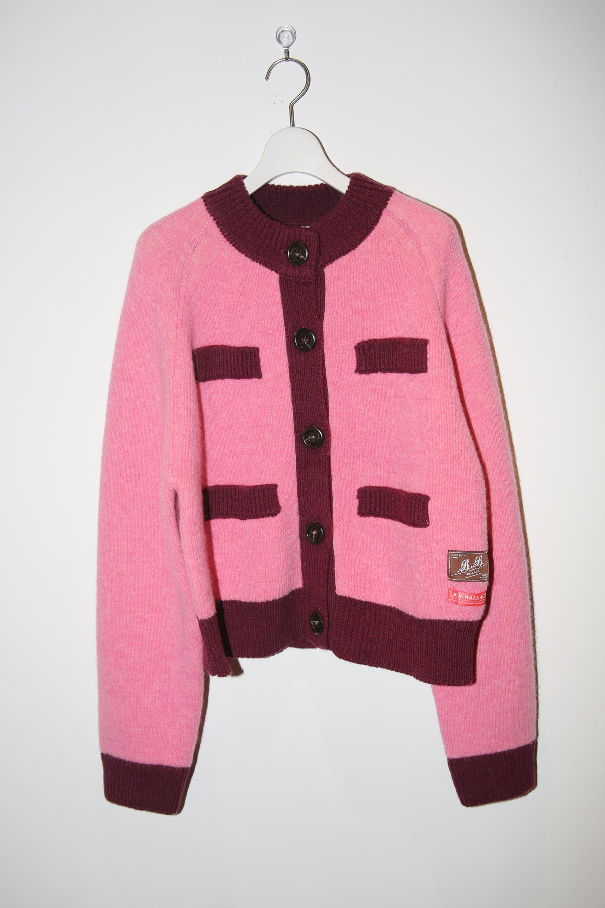 B.B. WALLACE / FRIDA CREW NECK CARDIGAN WITH 4 POCKET IN PINK