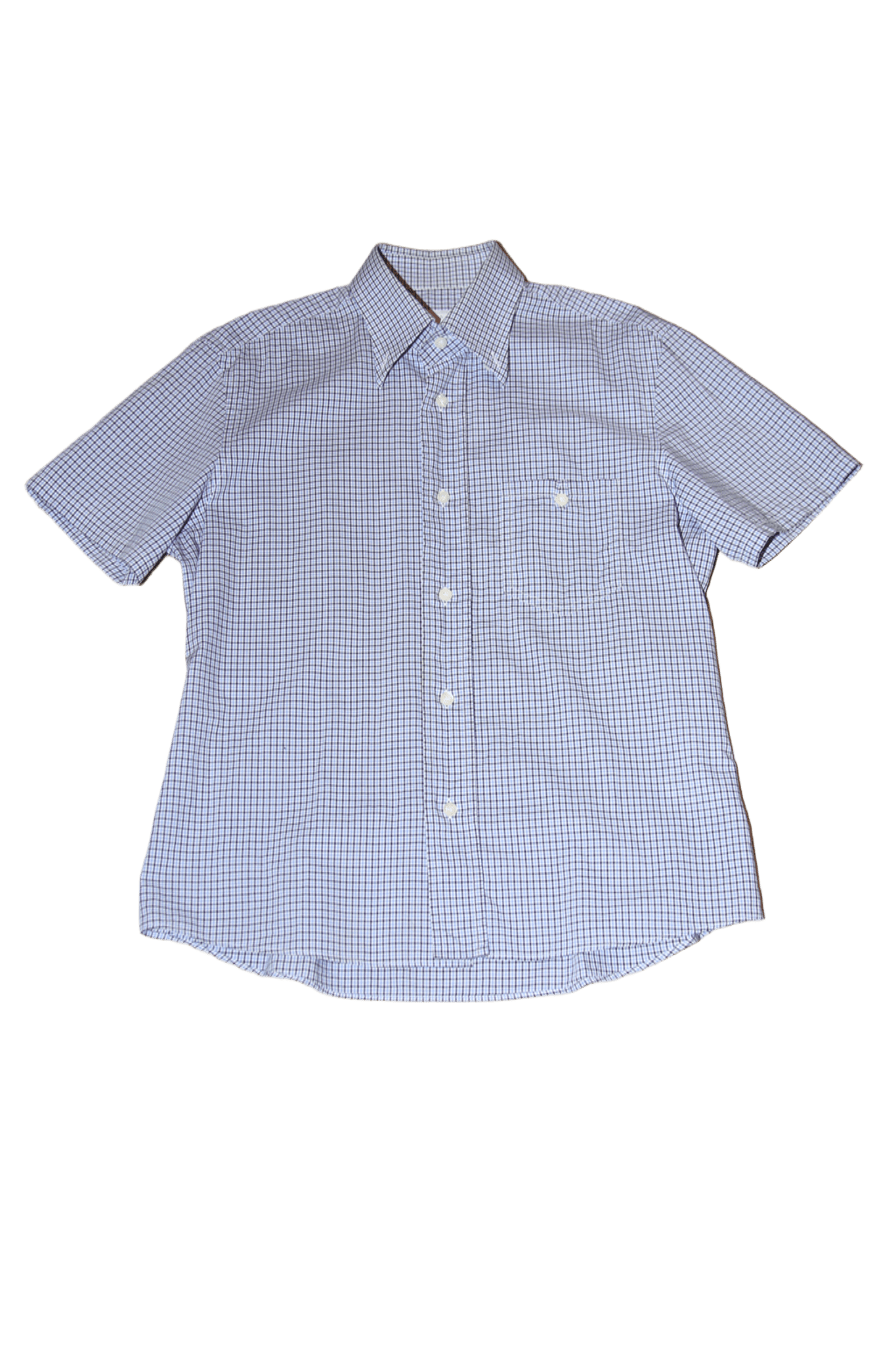 2013 PRADA / COTTON CHECK SHIRT IN LIGHT BLUE