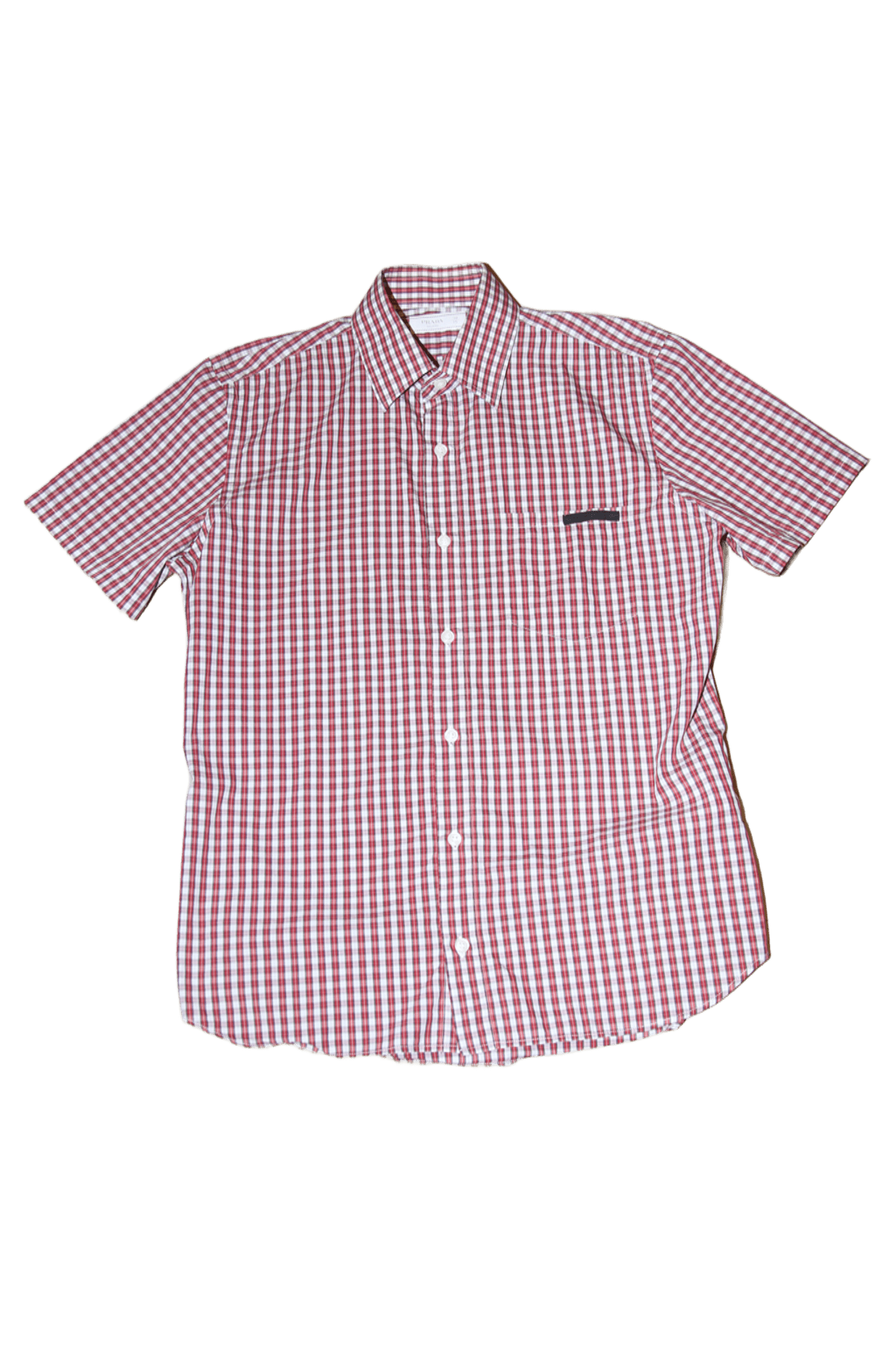 2010 PRADA / COTTON CHECK SHIRT IN RED