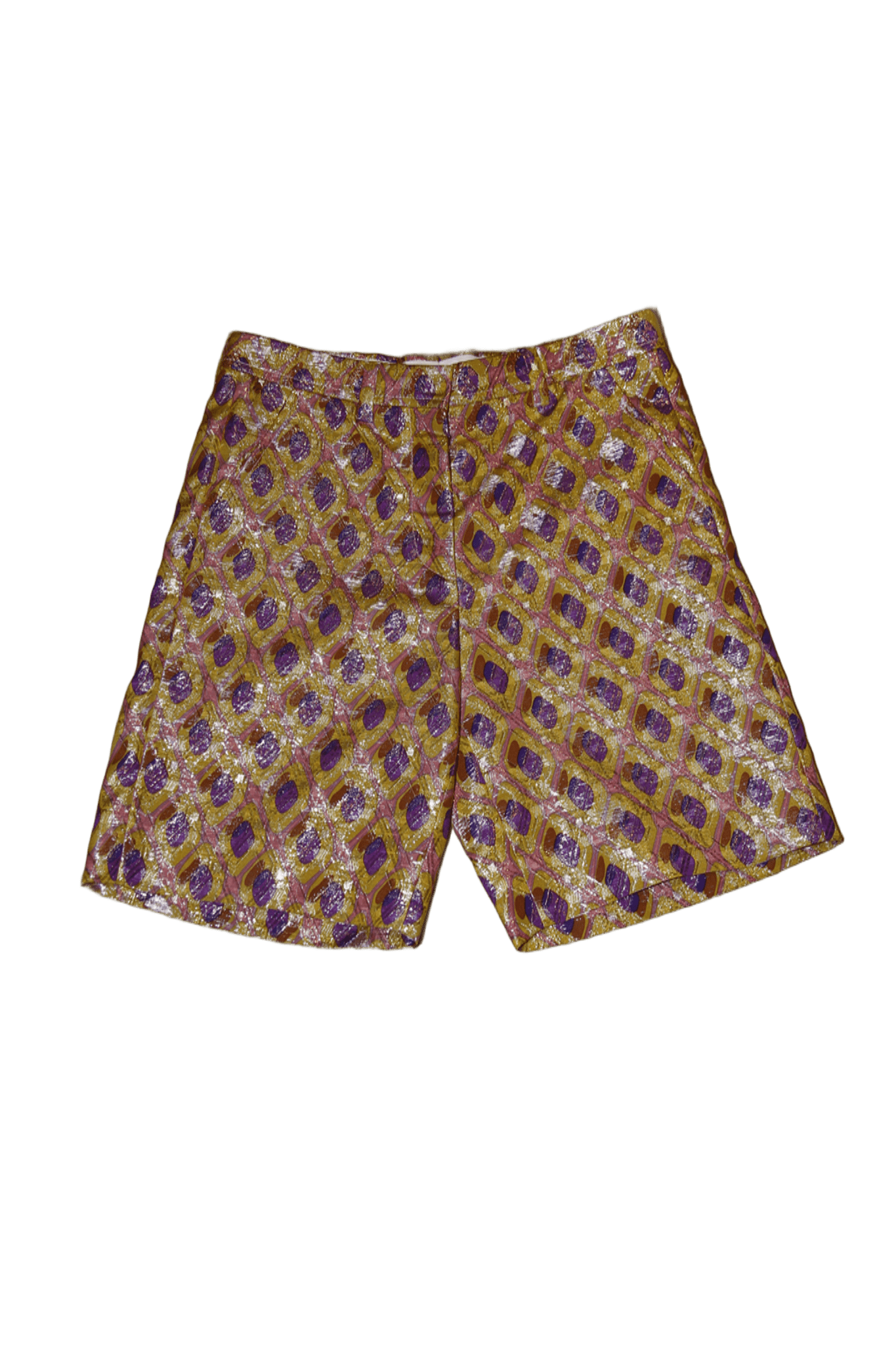2009 MIU MIU / SILK JACQUARD SHORTS IN PINK GOLD