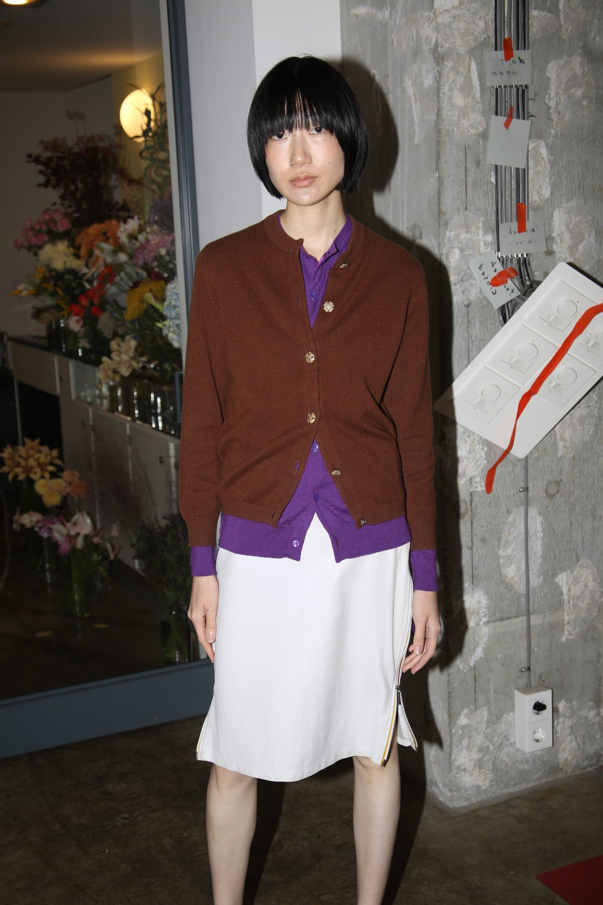 1980 BALLANTYNE / CASHMERE KNIT CARDIGAN IN BROWN