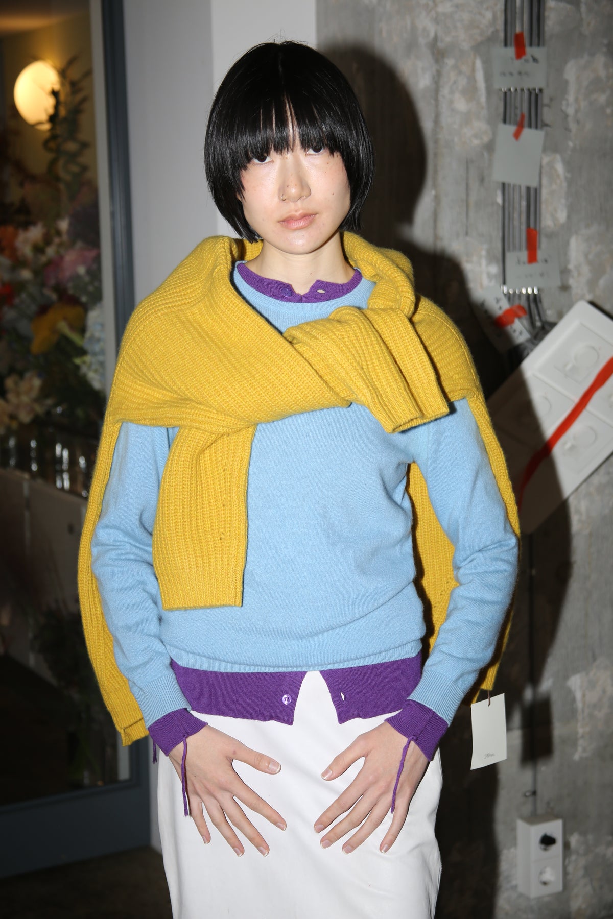 1980 BALLANTYNE / CREW NECK CASHMERE KNIT SWEATER IN LIGHT BLUE