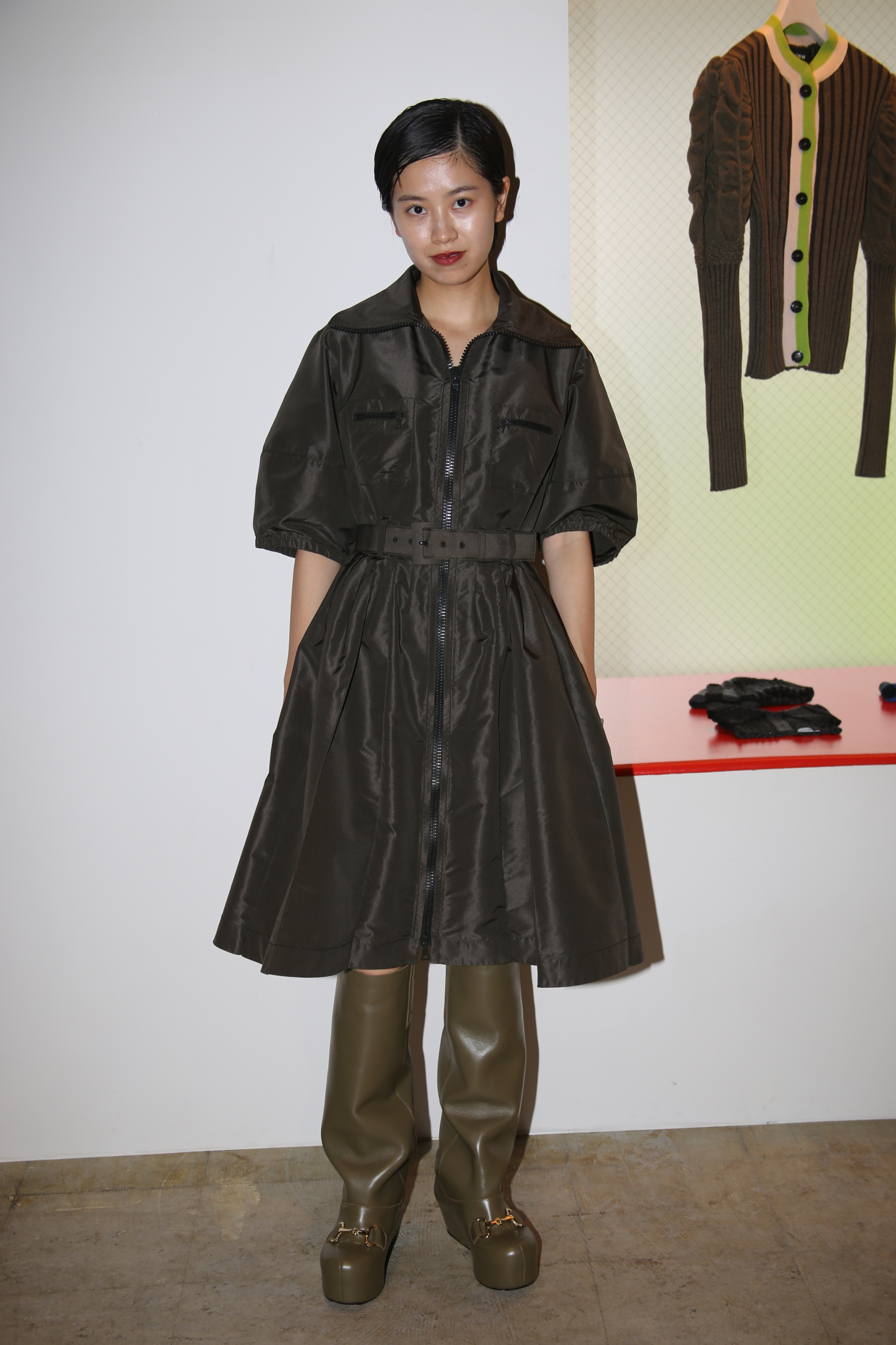 2008 PRADA / NYLON TAFFETA DRESS WITH DOUBLE ZIPPER