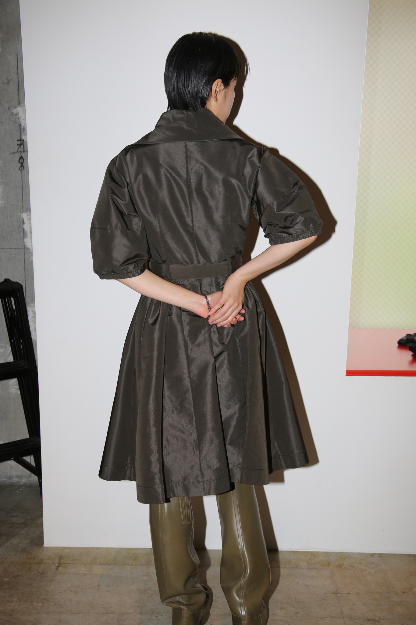 2008 PRADA / NYLON TAFFETA DRESS WITH DOUBLE ZIPPER