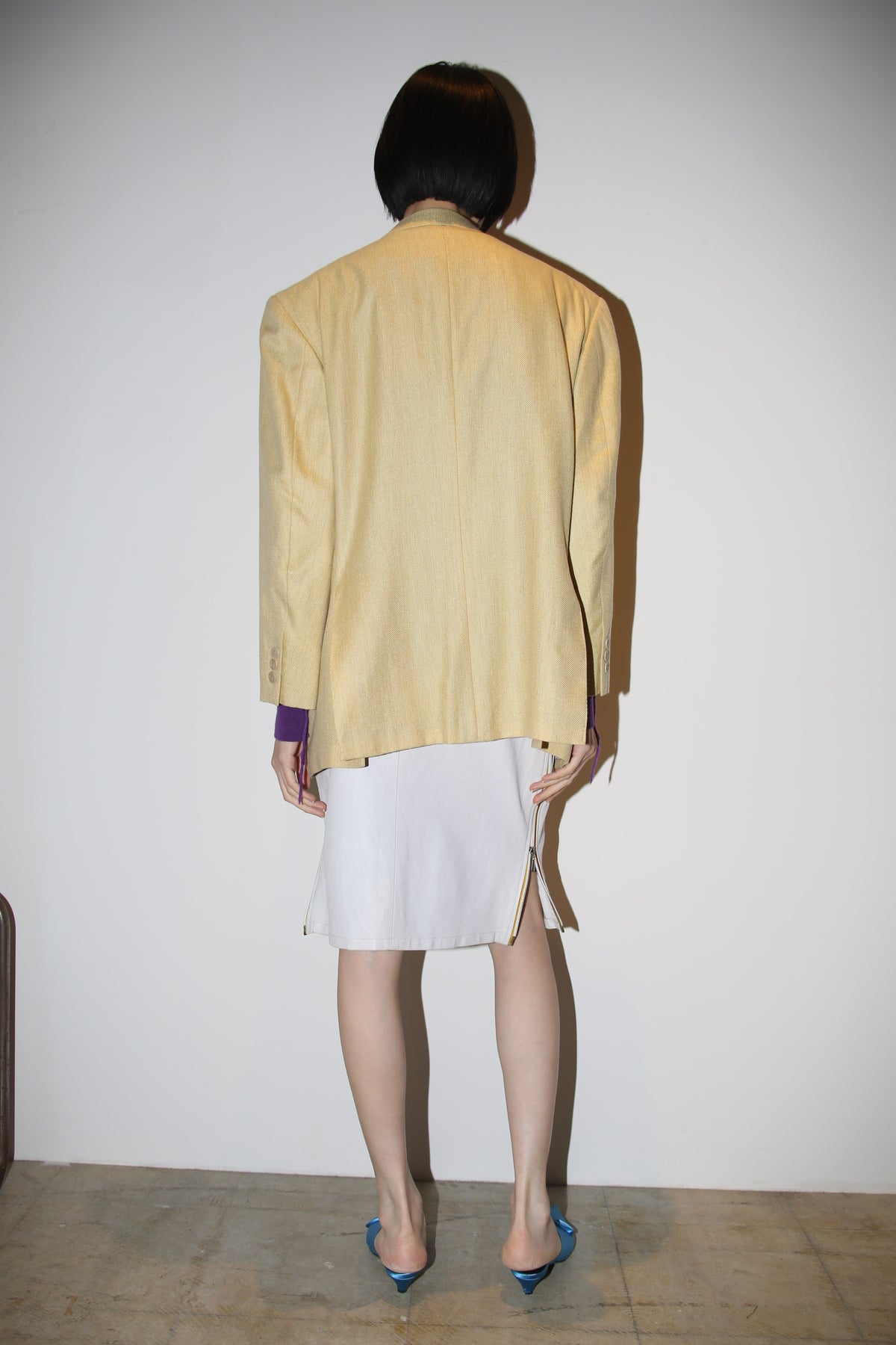 1990 HENRY POOLE × LORO PIANA / CASHMERE TAILORED JACKET IN LEMON BEIGE