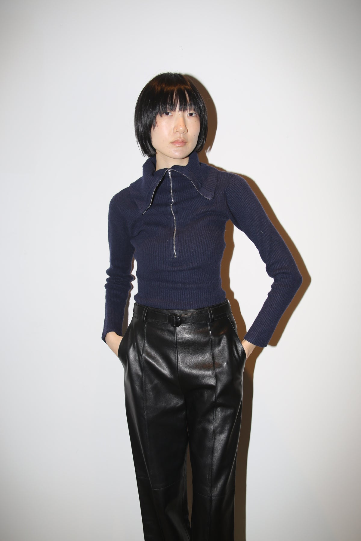 2010 SANDRO / RIB KNIT DRIVERS SWEATER IN WOOL