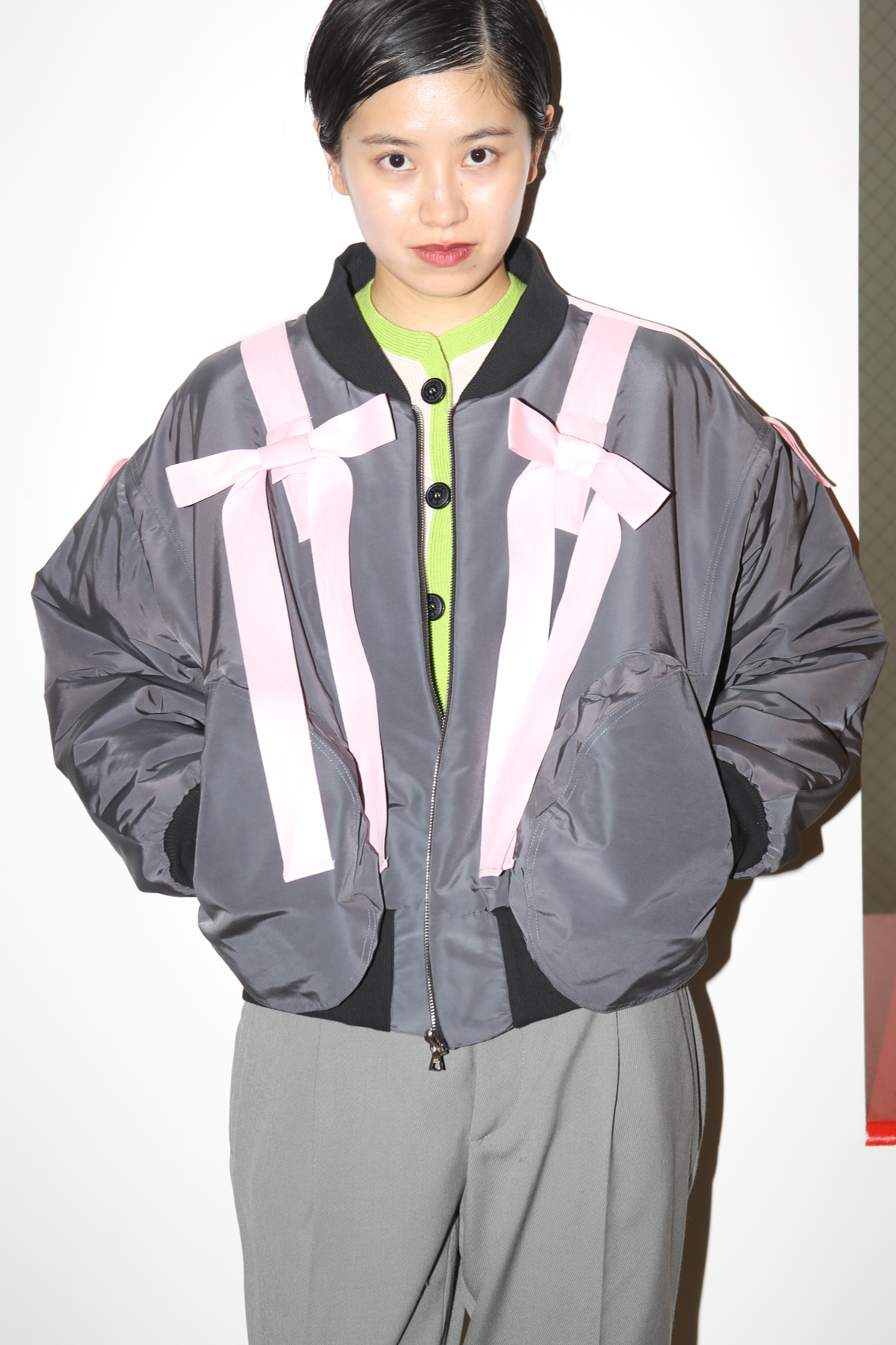 PAULA CANOVAS DEL VAS / BOMBER JACKET IN STEEL GREY