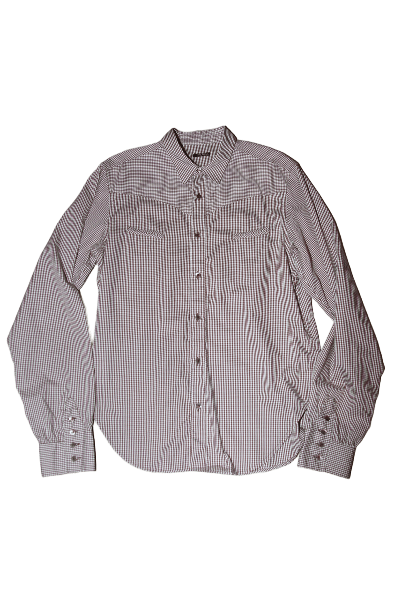 2000 MIU MIU / GINGHAM CHECK WESTERN SHIRT IN COTTON