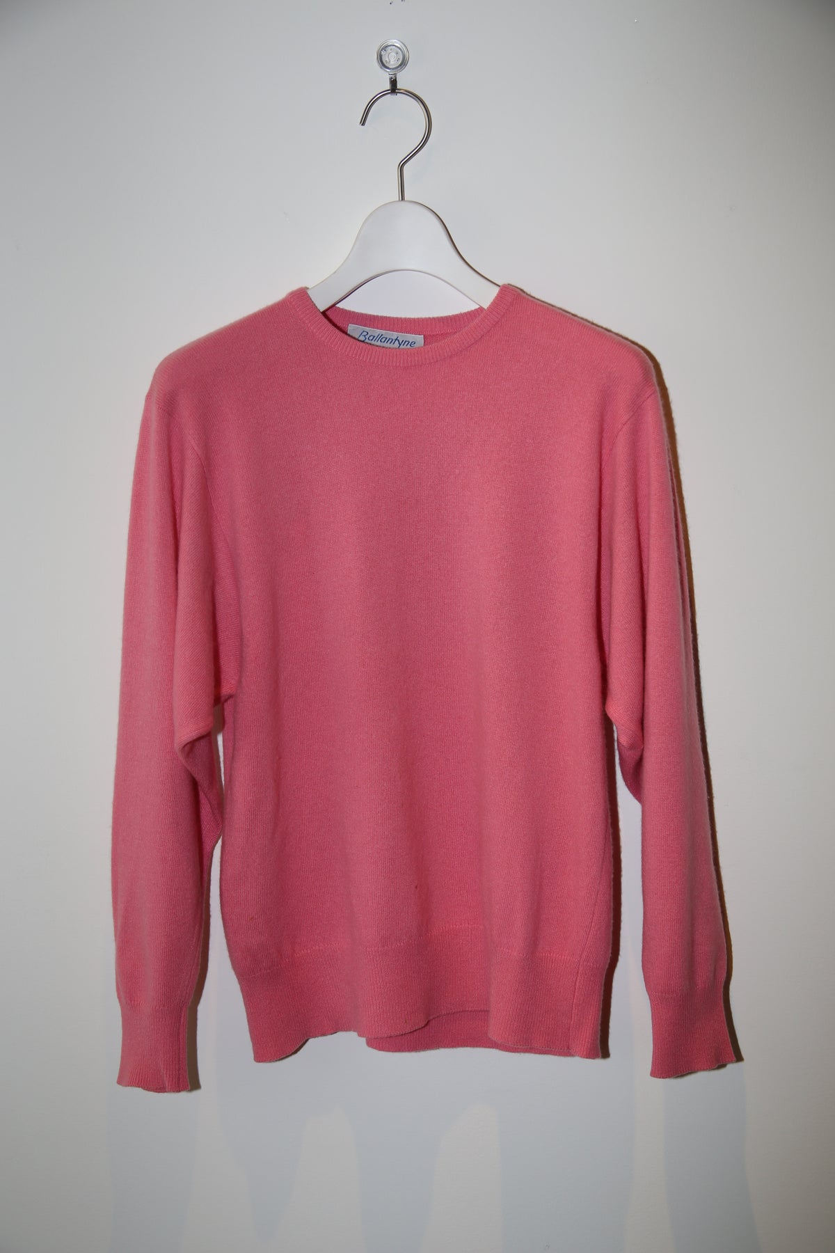 1980 BALLANTYNE / CREW NECK CASHMERE KNIT SWEATER IN PINK