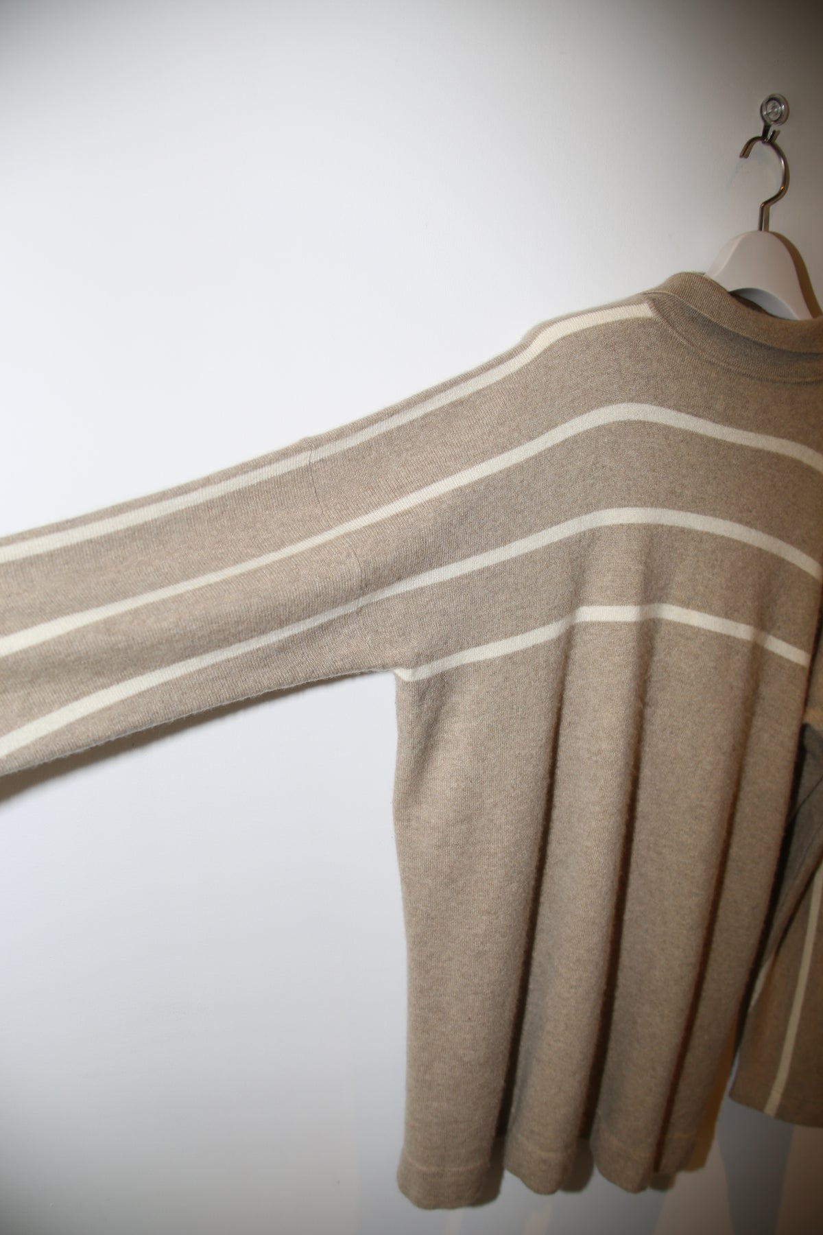 1980 HERNO / CASHMERE KNIT POLO SWEATER WITH STRIPE