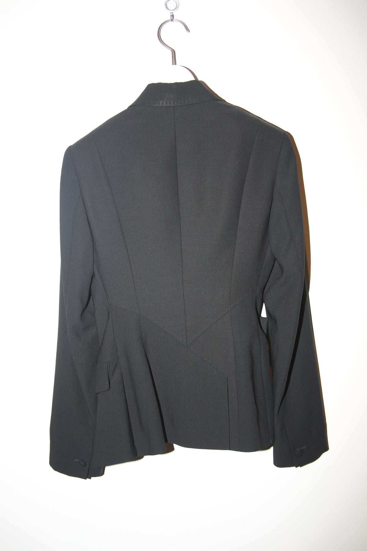 2000 HUSSEIN CHALAYAN / DECONSTRACTED TAILORED JACKET IN BLACK