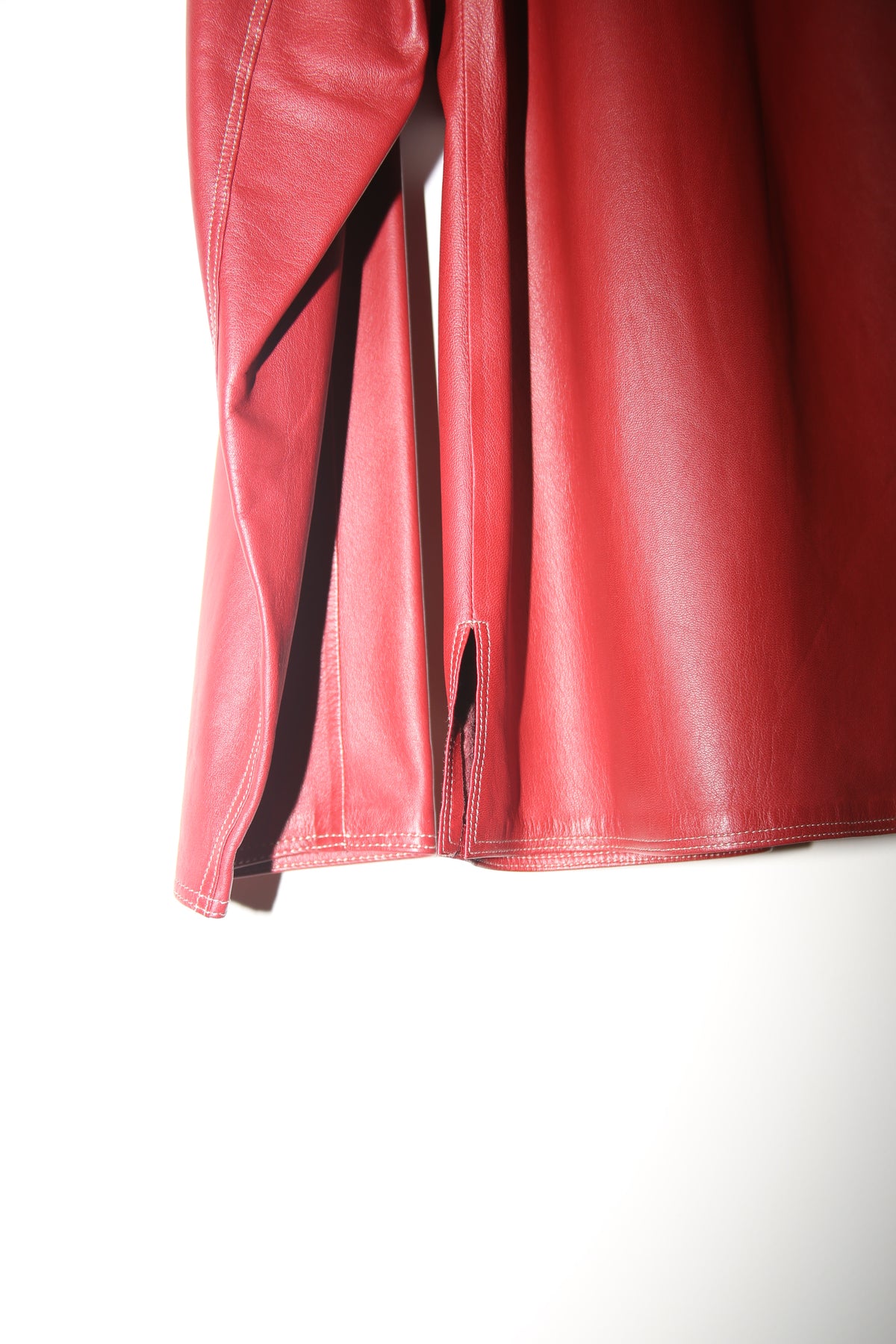 2000 HERMES / LAMBS LEATHER SHIRT IN BURGUNDY