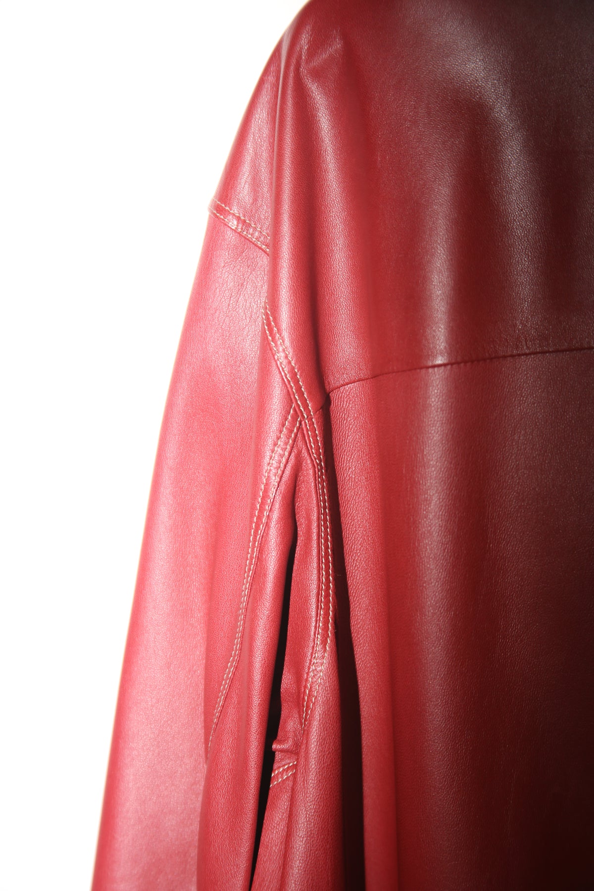 2000 HERMES / LAMBS LEATHER SHIRT IN BURGUNDY