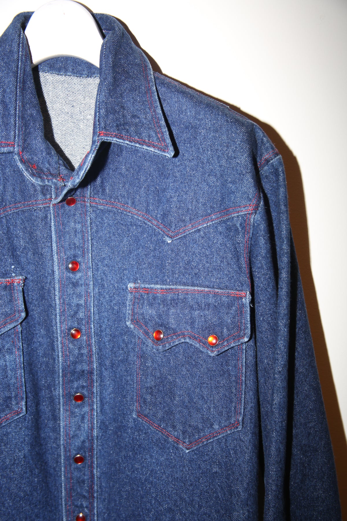 1990 VINTAGE / HEAVY OZ DENIM WESTERN SHIRT