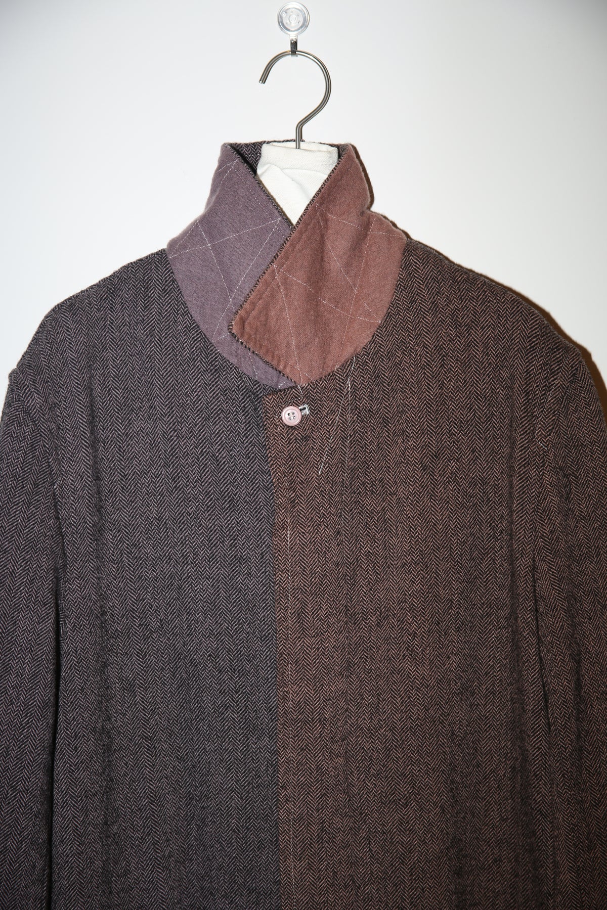 2000 COMME DES GARCONS HOMME / 50-50 HERRINGBORNE WOOL TWEED COAT