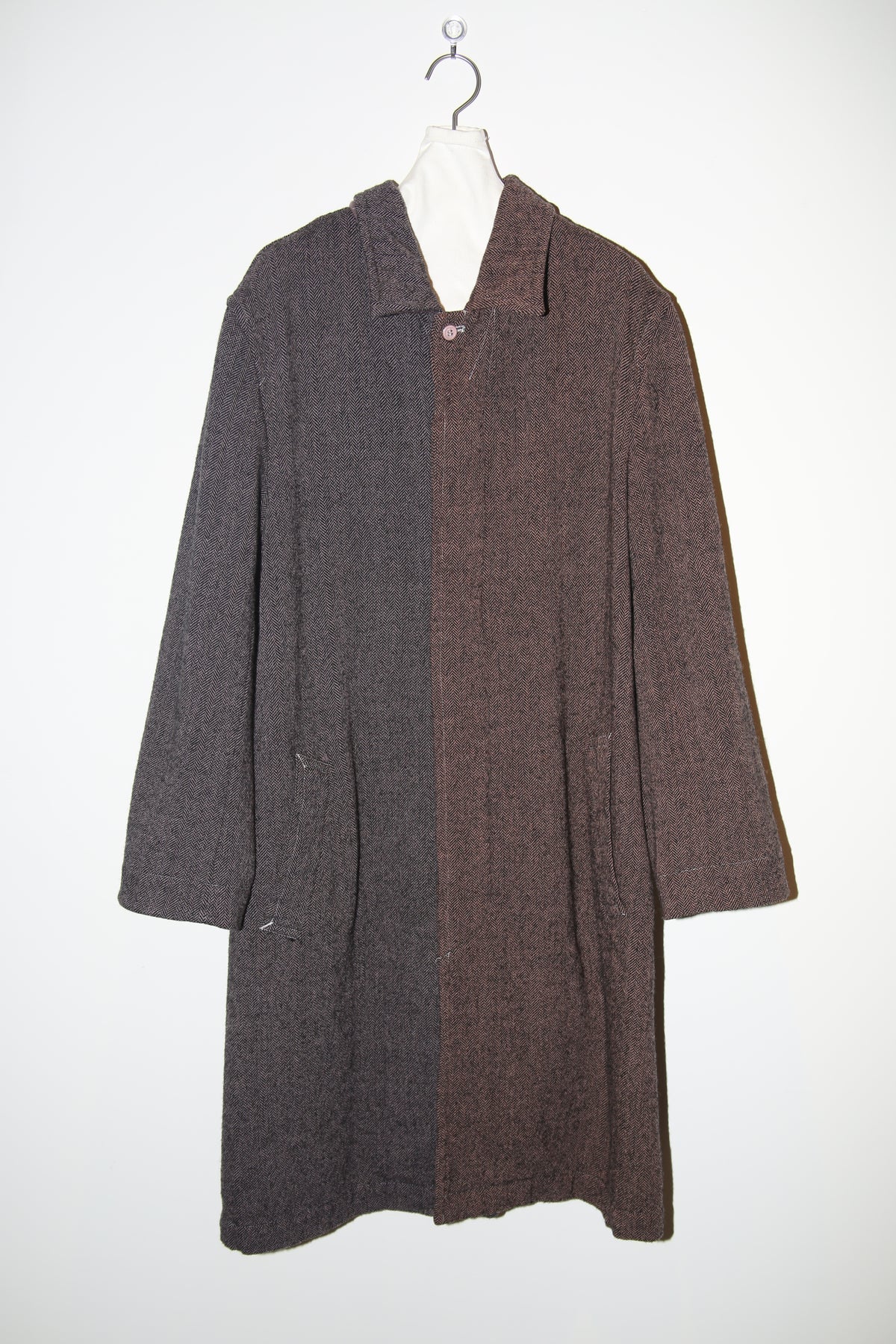 2000 COMME DES GARCONS HOMME / 50-50 HERRINGBORNE WOOL TWEED COAT
