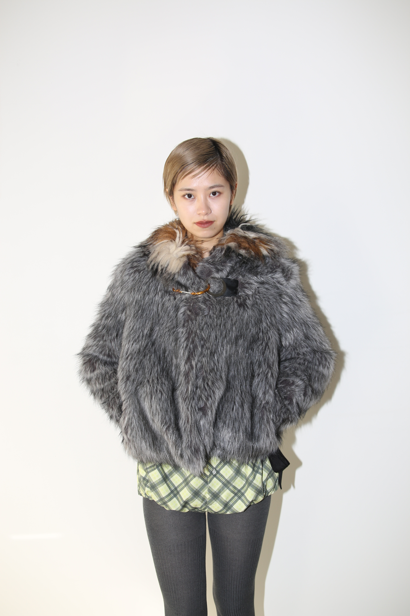 EMPOLIO ARMANI / FAUX FUR BLOUSON WITH KARABINA BUCKLE