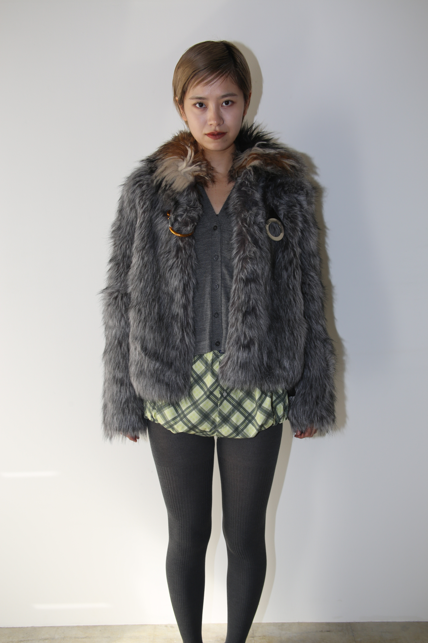 EMPOLIO ARMANI / FAUX FUR BLOUSON WITH KARABINA BUCKLE