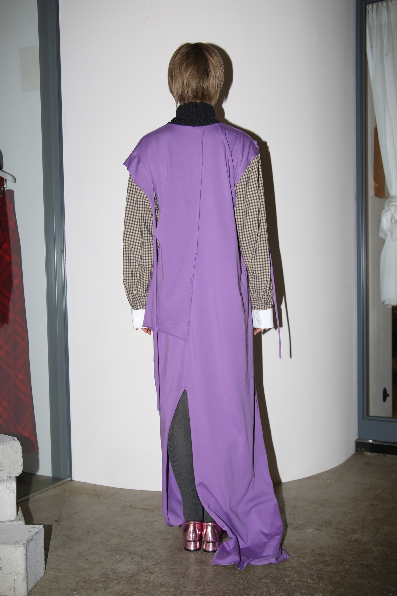 MERYLL ROGGE / DRAPED T-SHIRT DRESS IN LILAC