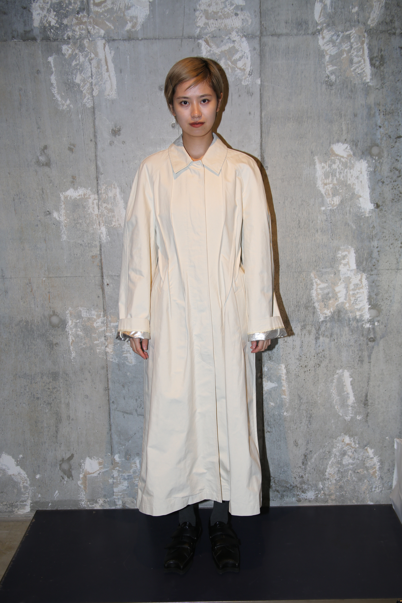 DRIES VAN NOTEN / SILVER LINING SHAPPING DARTS COAT IN COTTON