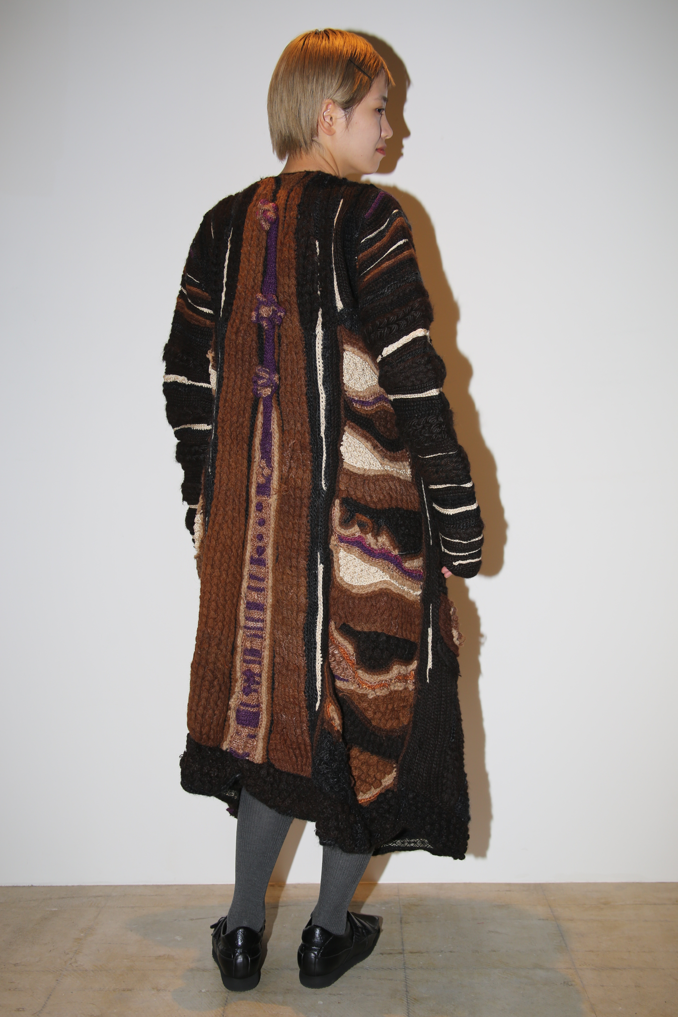 1960 VINTAGE / ARTISANAL WOOL KNIT COAT ALL BY HAND MADE