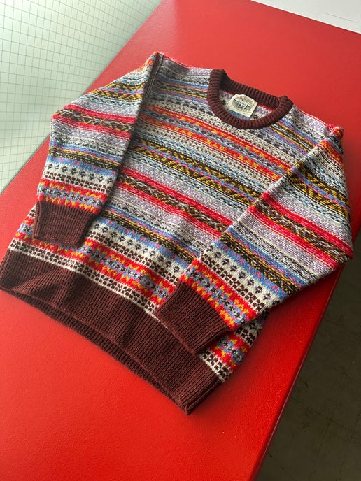 KOTA GUSHIKEN × JAMIESONS / REVERSE STITCH FAIR ISLE IN BROWN