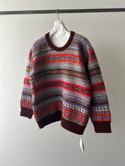 KOTA GUSHIKEN × JAMIESONS / REVERSE STITCH FAIR ISLE IN BROWN