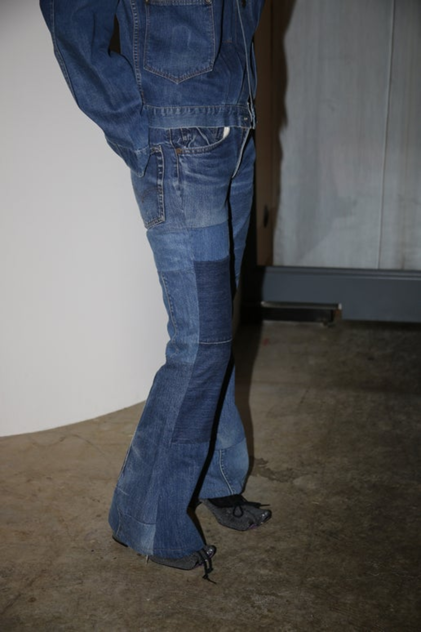 1970 LEVIS / RE CONSTRUCTION FLARE DENIM PANTS 505 SINGLE