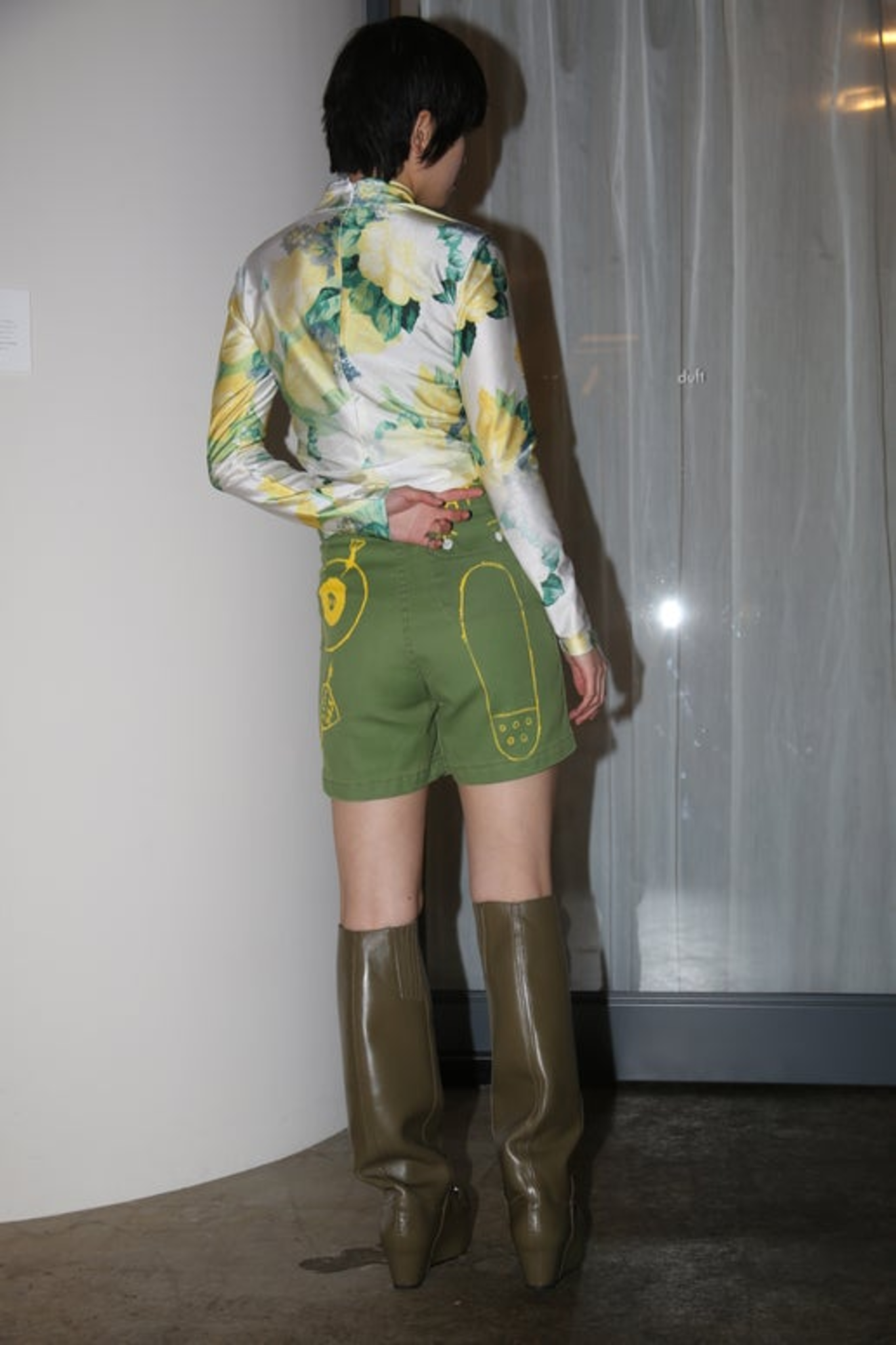 1960 VINTAGE / COTTON SHORTS WITH MEMORIAL BLEACH