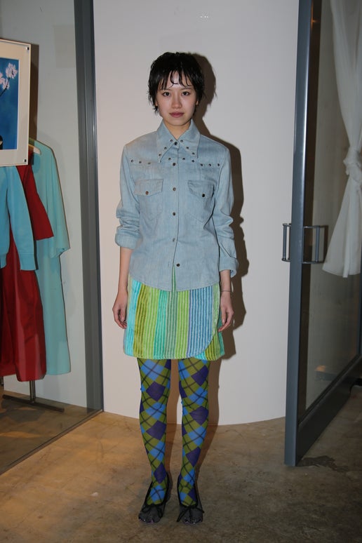 1970 VINTAGE / CRAFT DENIM SHIRT WITH STUDS